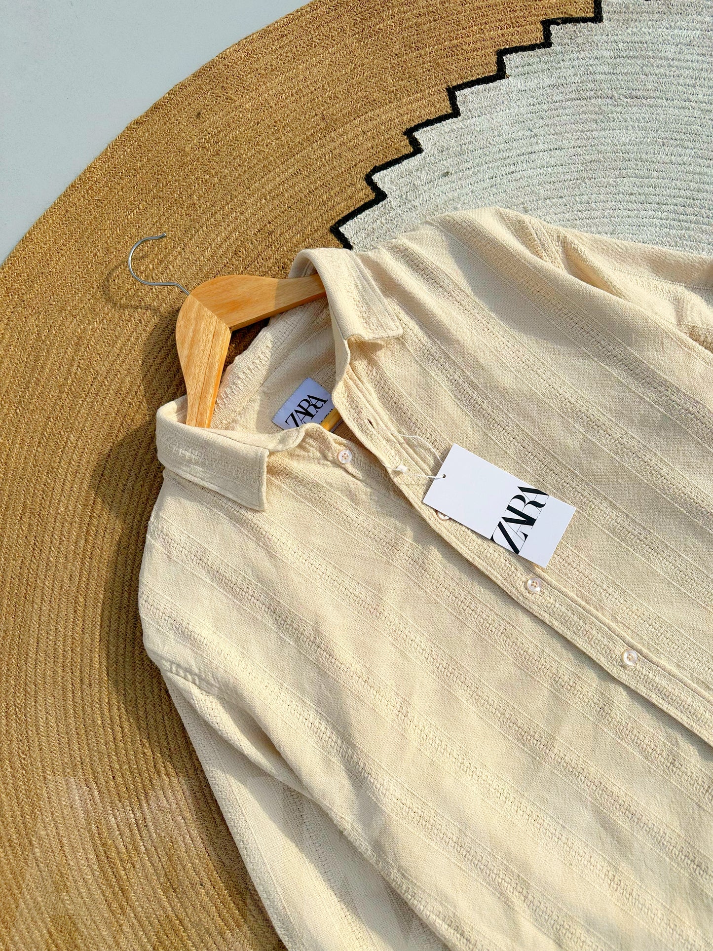 Textured Off-white Full Sleeve Shirt