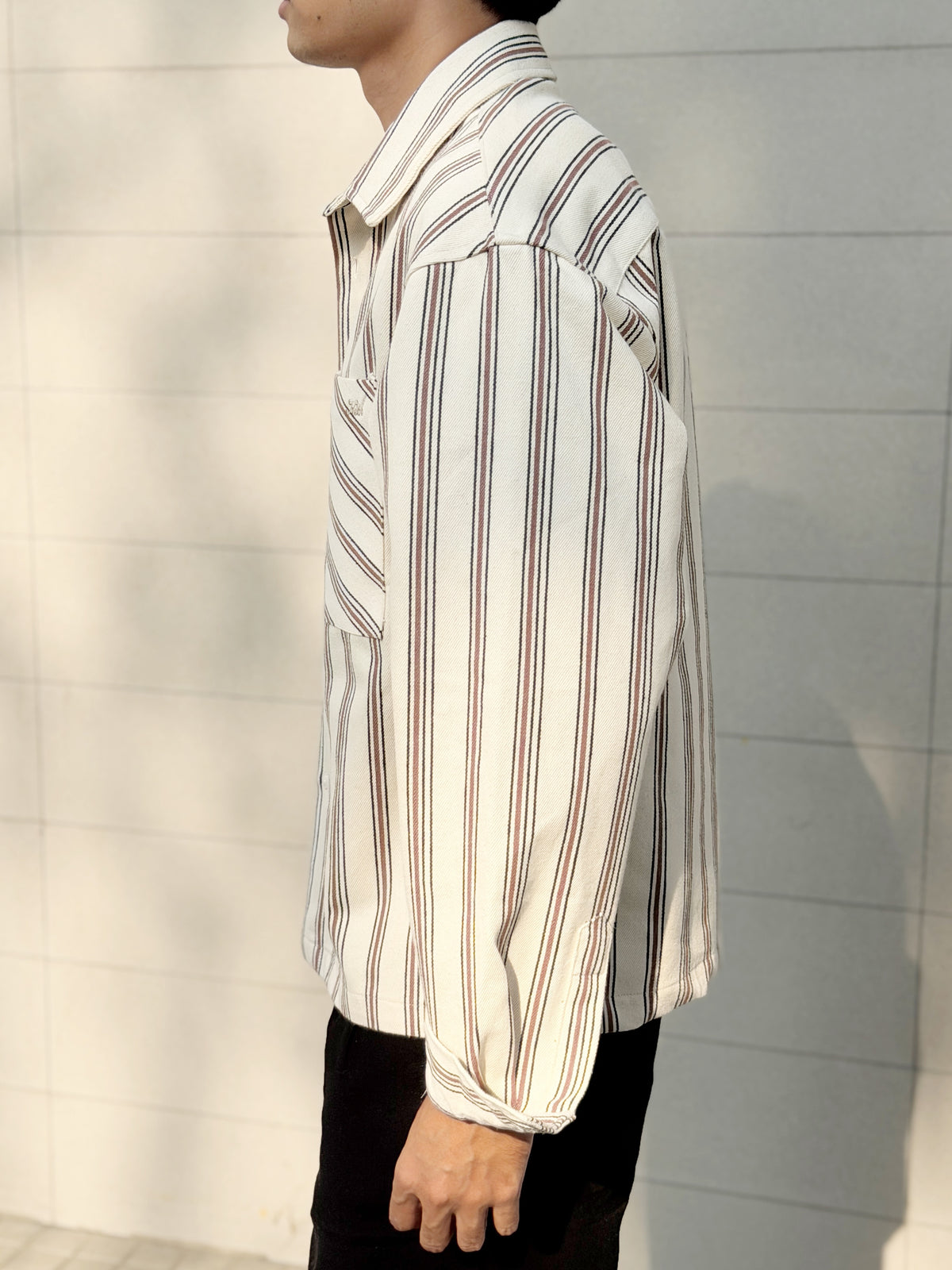 Aajkaal Flannel Shacket - Brown Stripe