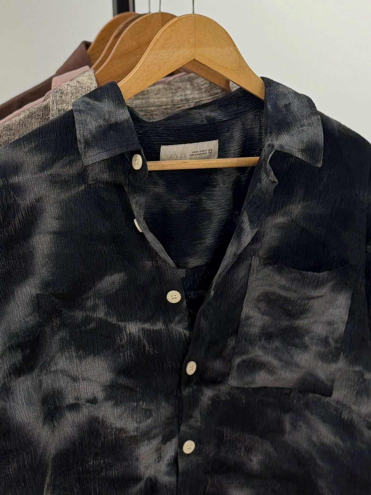 The Drape Shirt - Black Smoke Wash