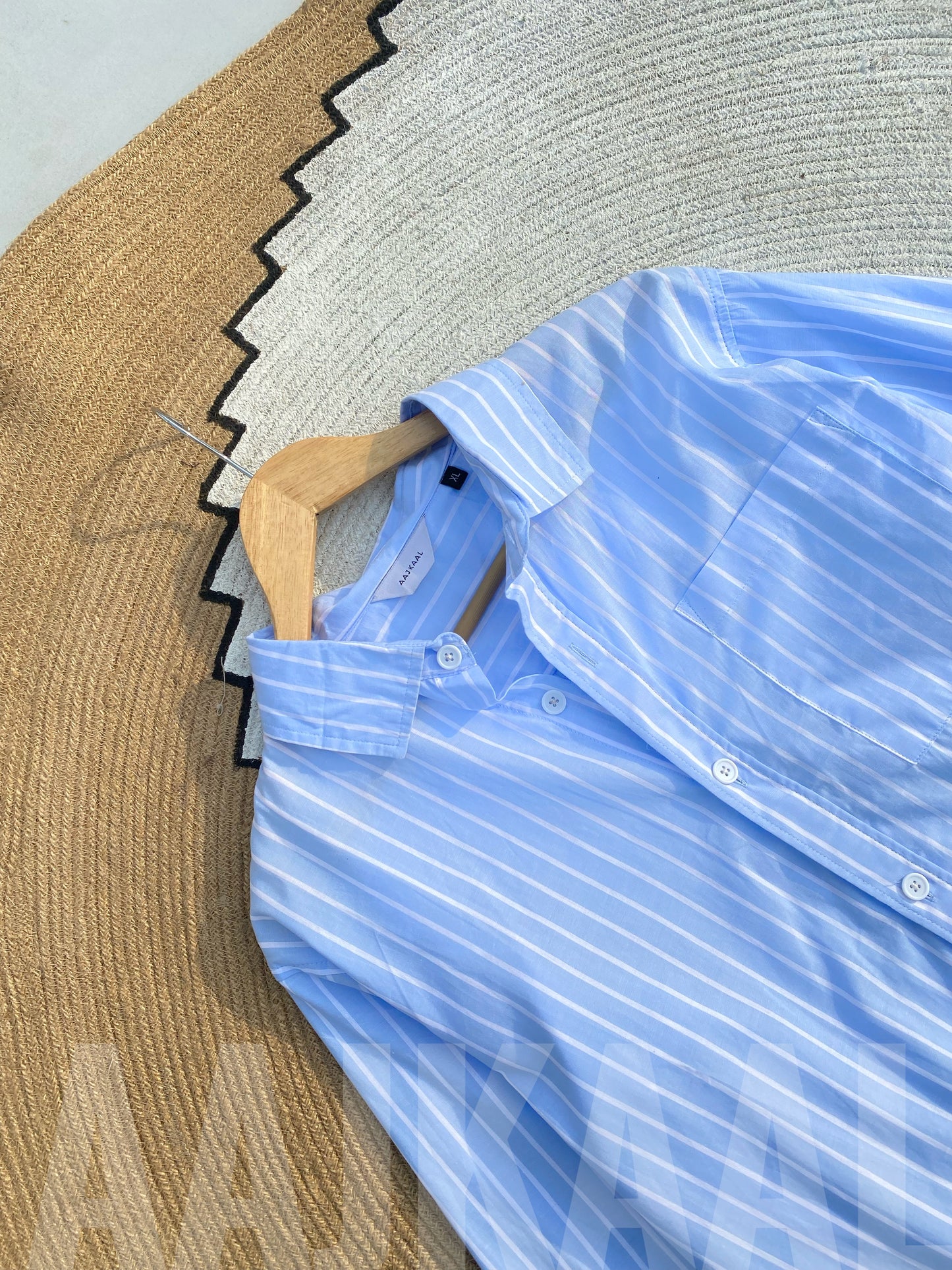 New Fancy Sky Blue Full Sleeve Shirt