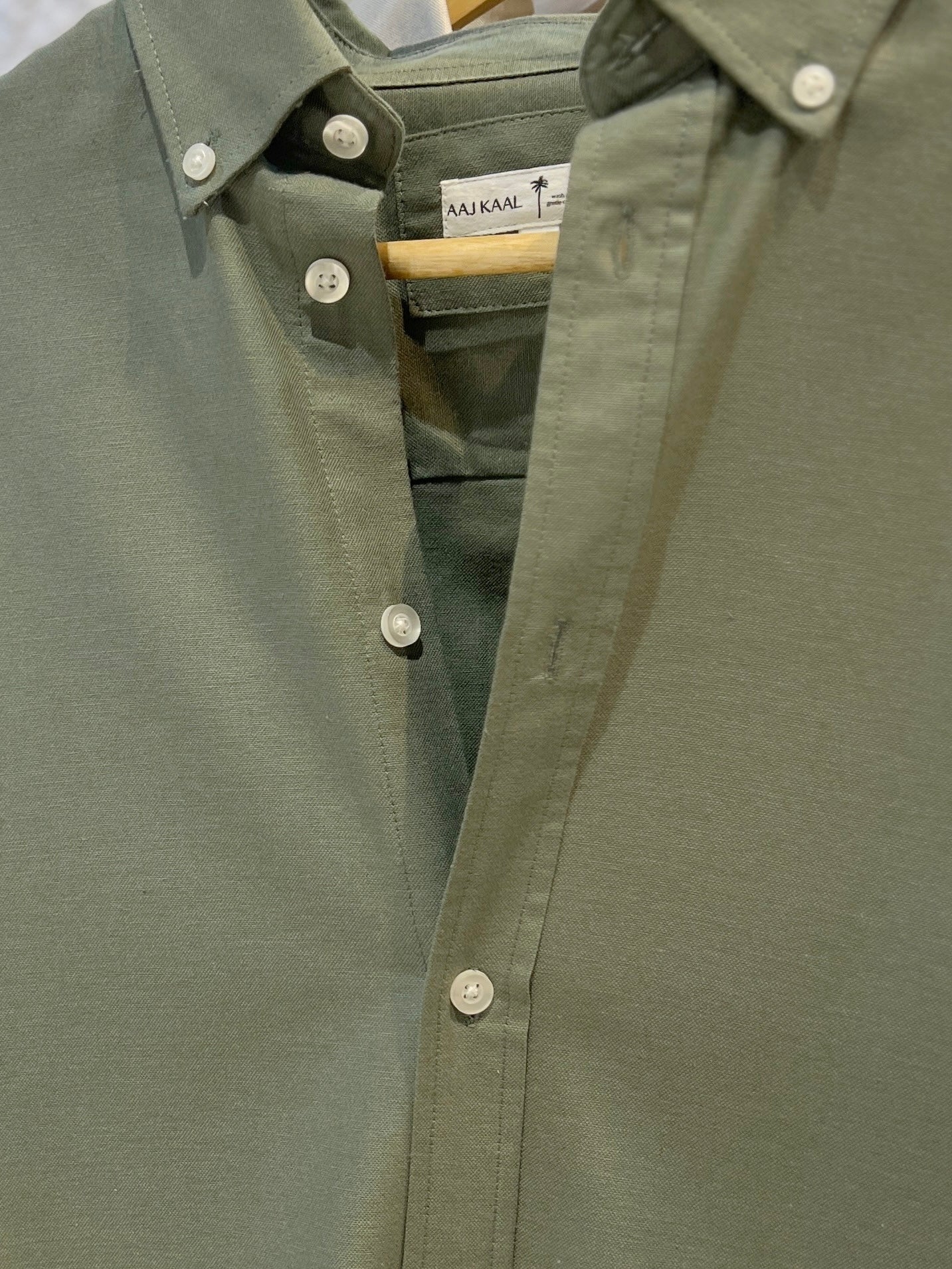 Mist Olive Oxford Full Sleeve Shirt