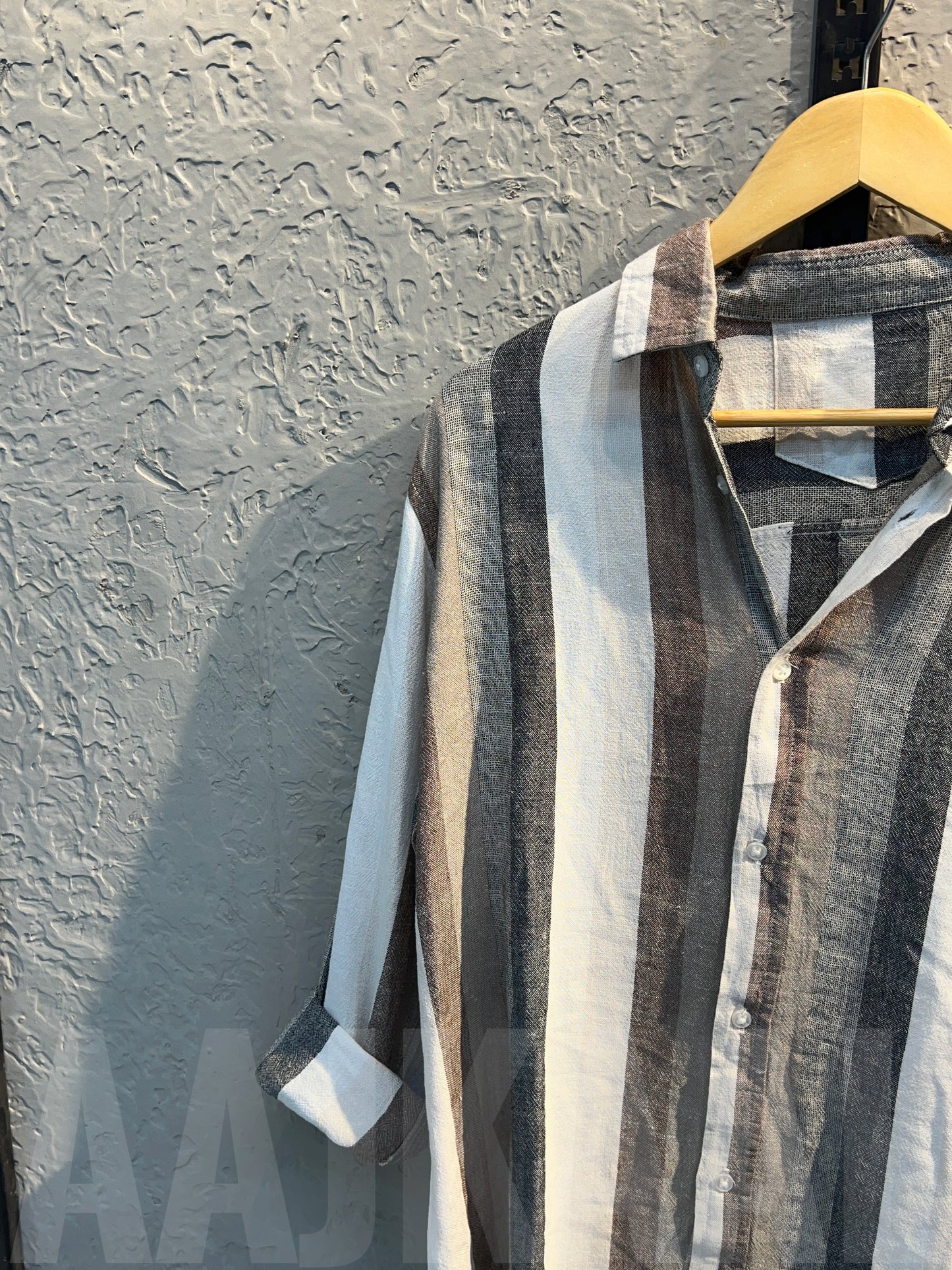 Coffee Stripe Regular Full Sleeve Shirt