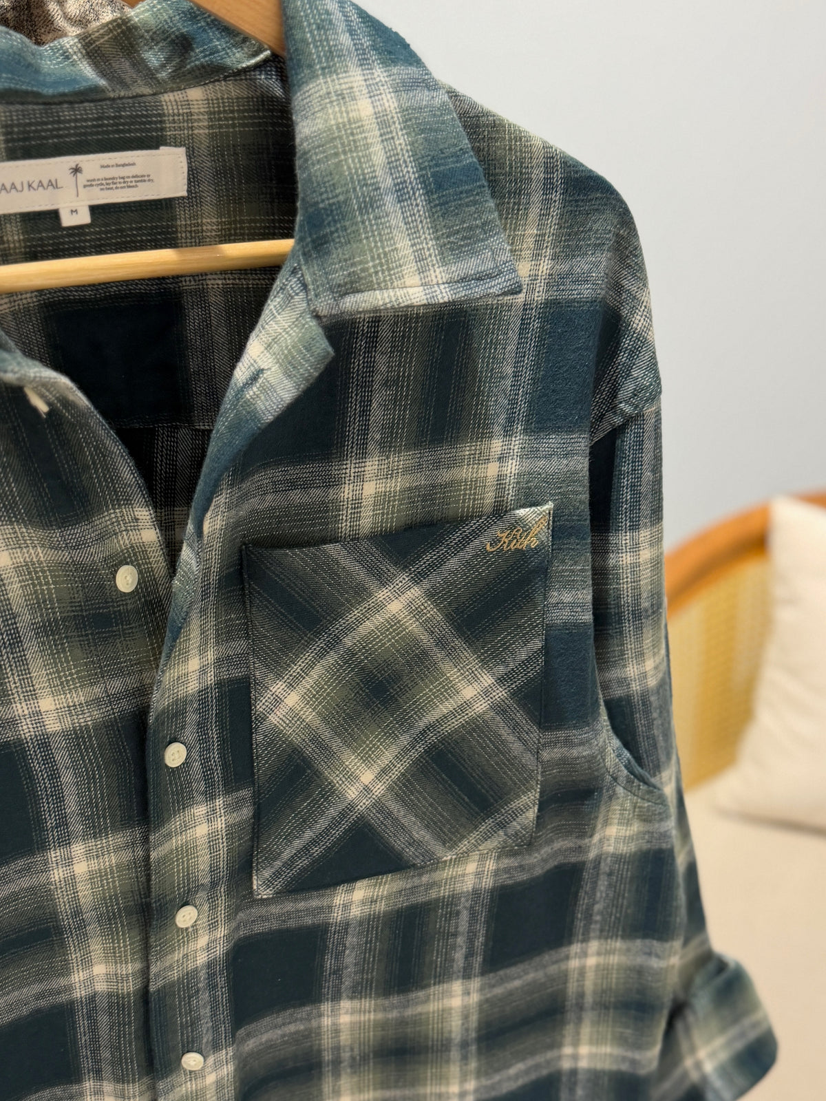 Aajkaal Flannel Shacket - Urban Green Check.
