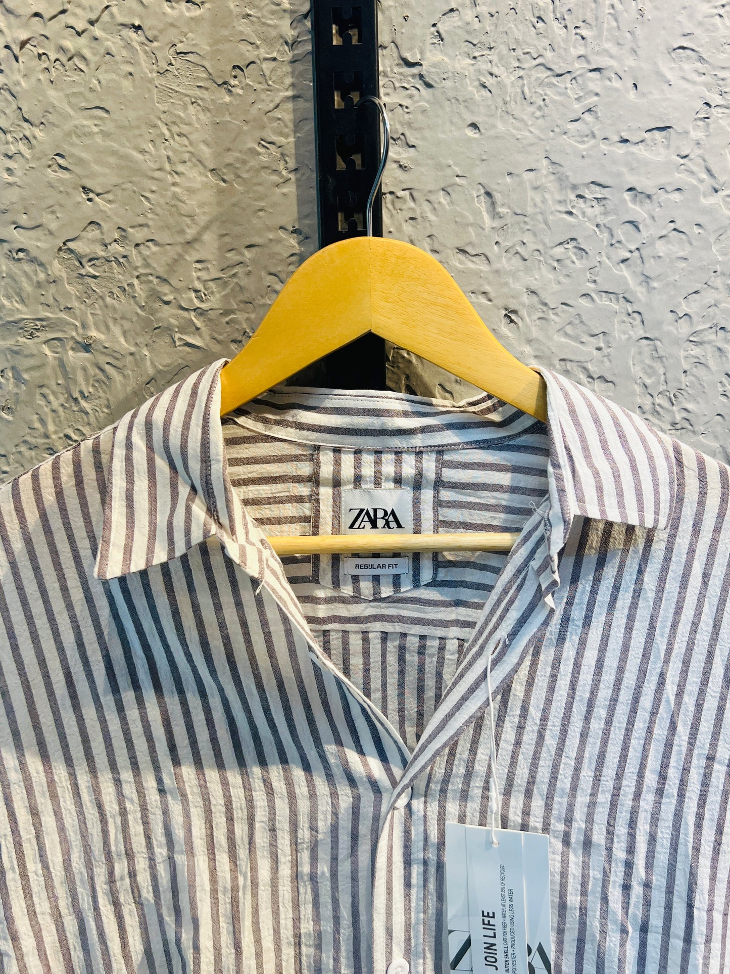 White with Grey Gentle Stripe Full Sleeve Shirt
