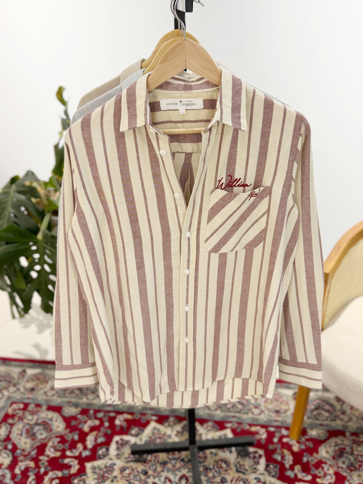 The William RW Shirt - Peach Stripe.