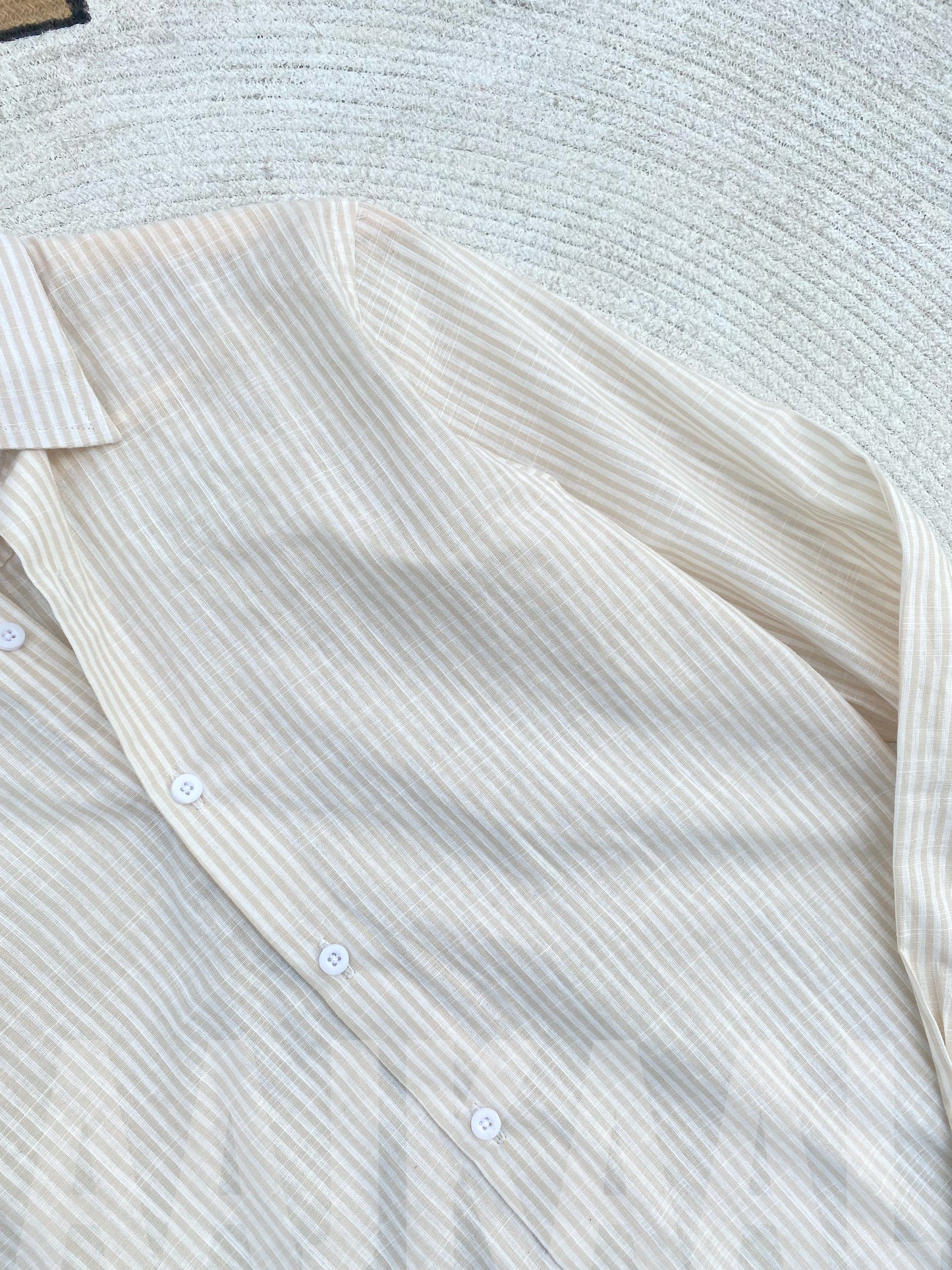 Light Beige Gentle Stripe Full Sleeve Shirt
