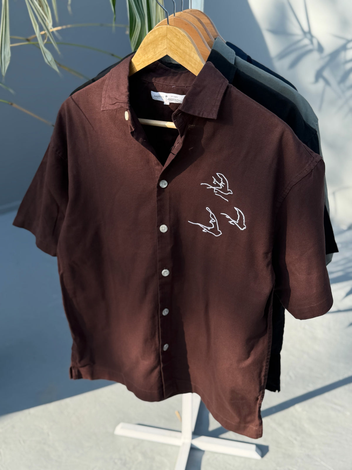 Aajkaal Baggy Half Sleeve Shirt - Coffee