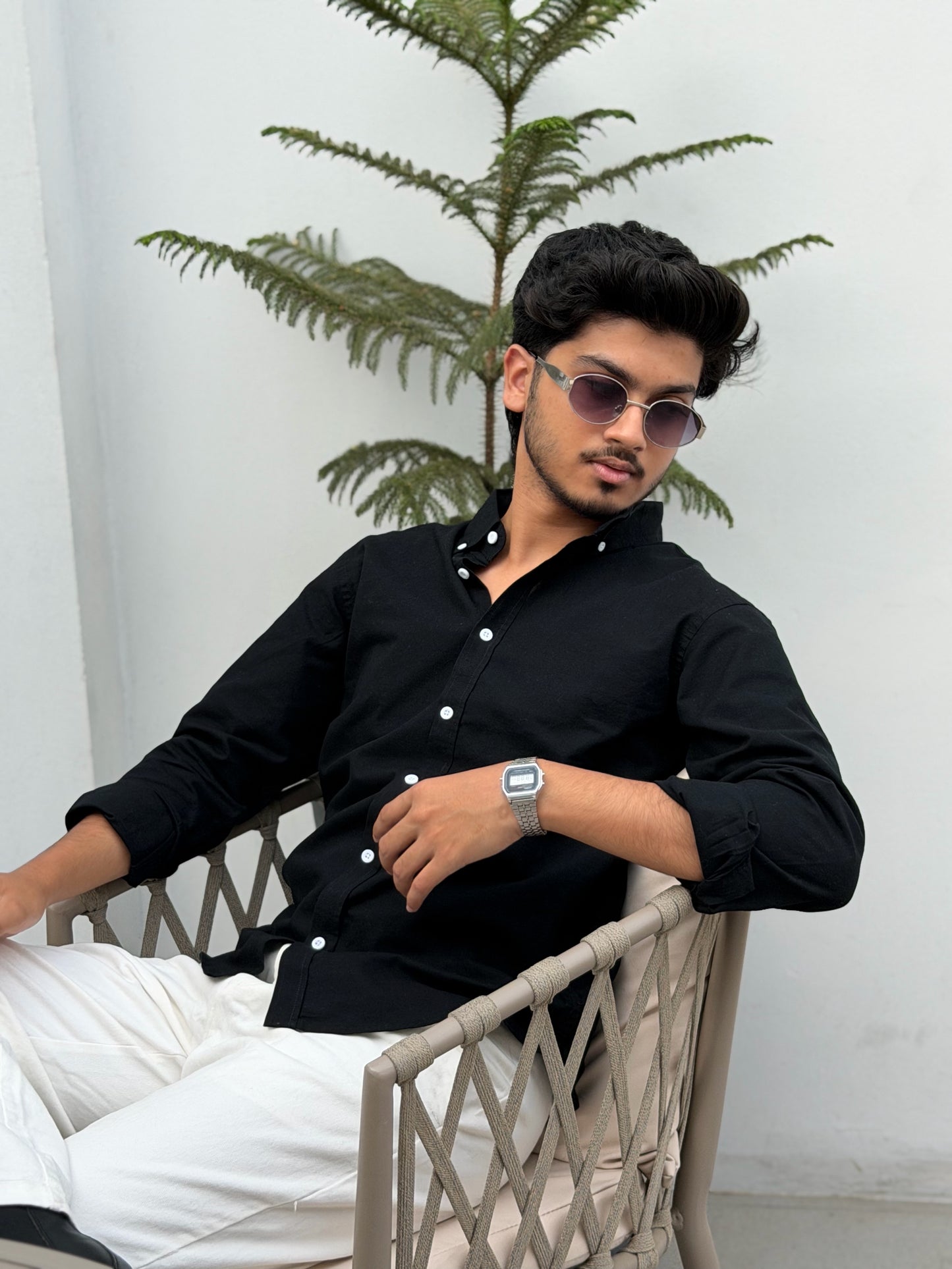 Oxford Black Full Sleeve Shirt