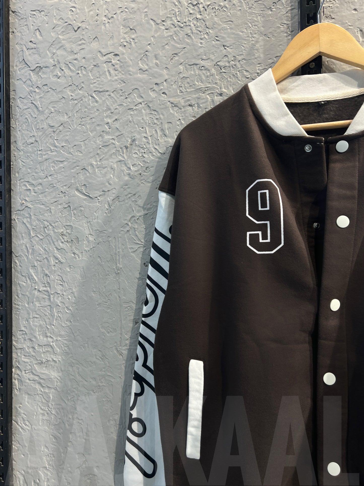 Coffee Dropshoulder Varsity Jacket