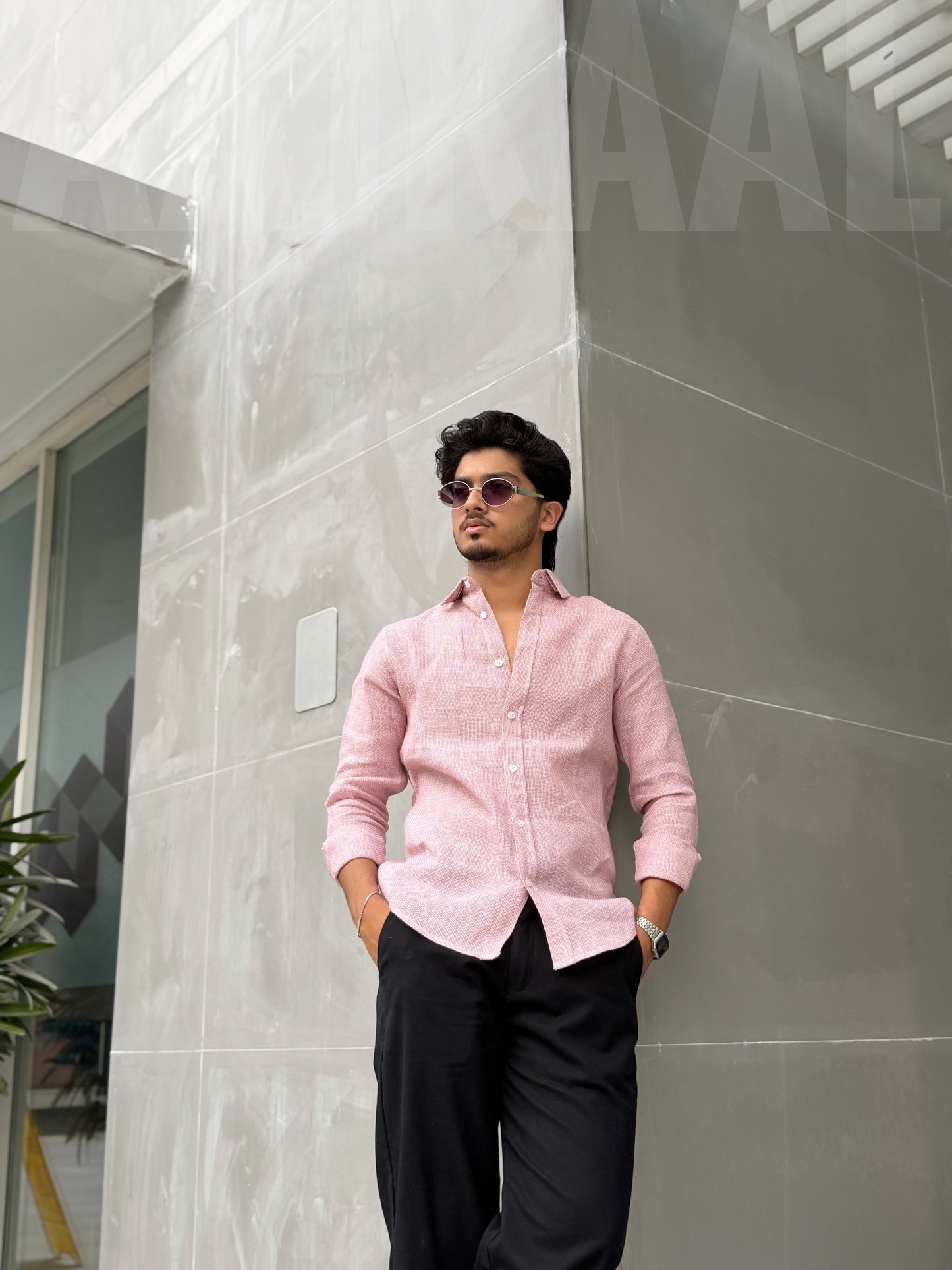 Fancy Minimul Pink Full Sleeve Shirt