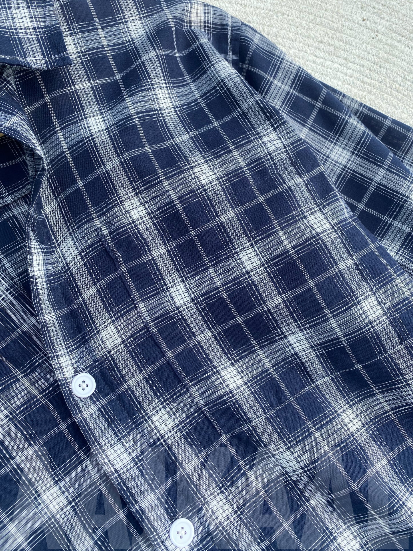 Fancy Navy Blue Check Shirt