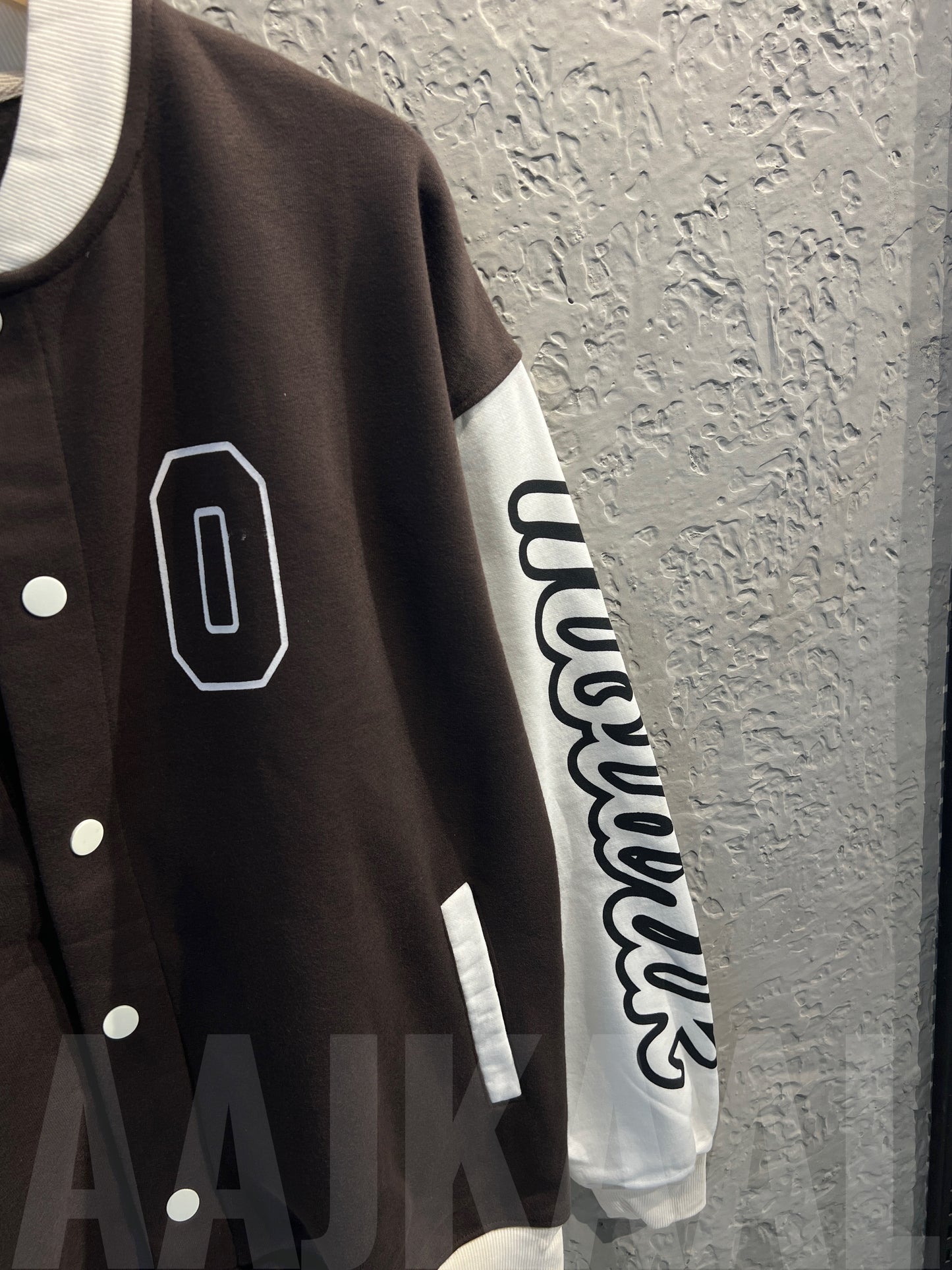 Coffee Dropshoulder Varsity Jacket