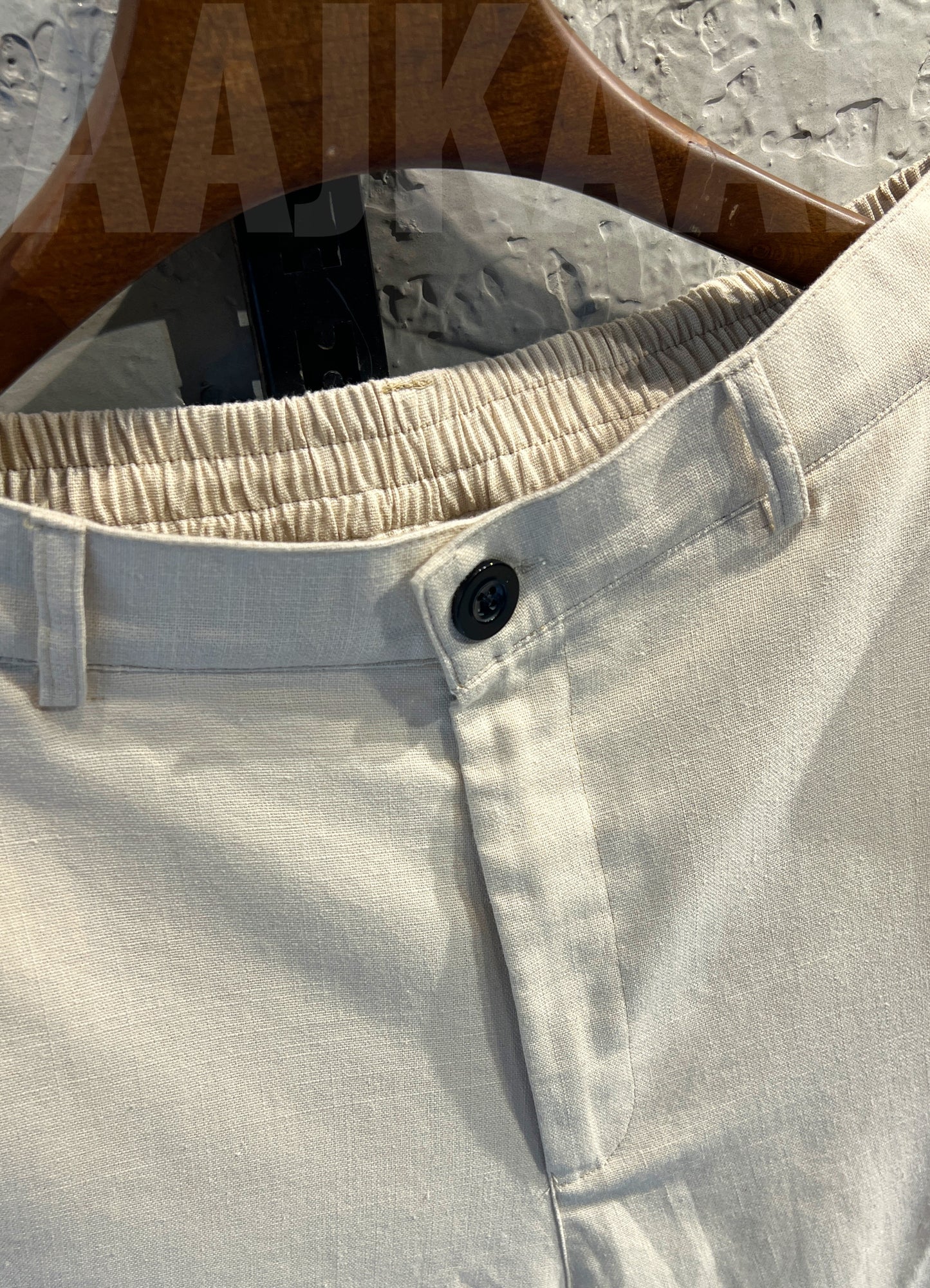 Off-white Linen Baggy Pant