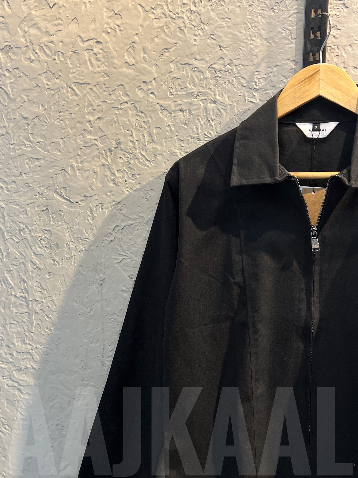 Black Unisex Off-shoulder Twill jacket