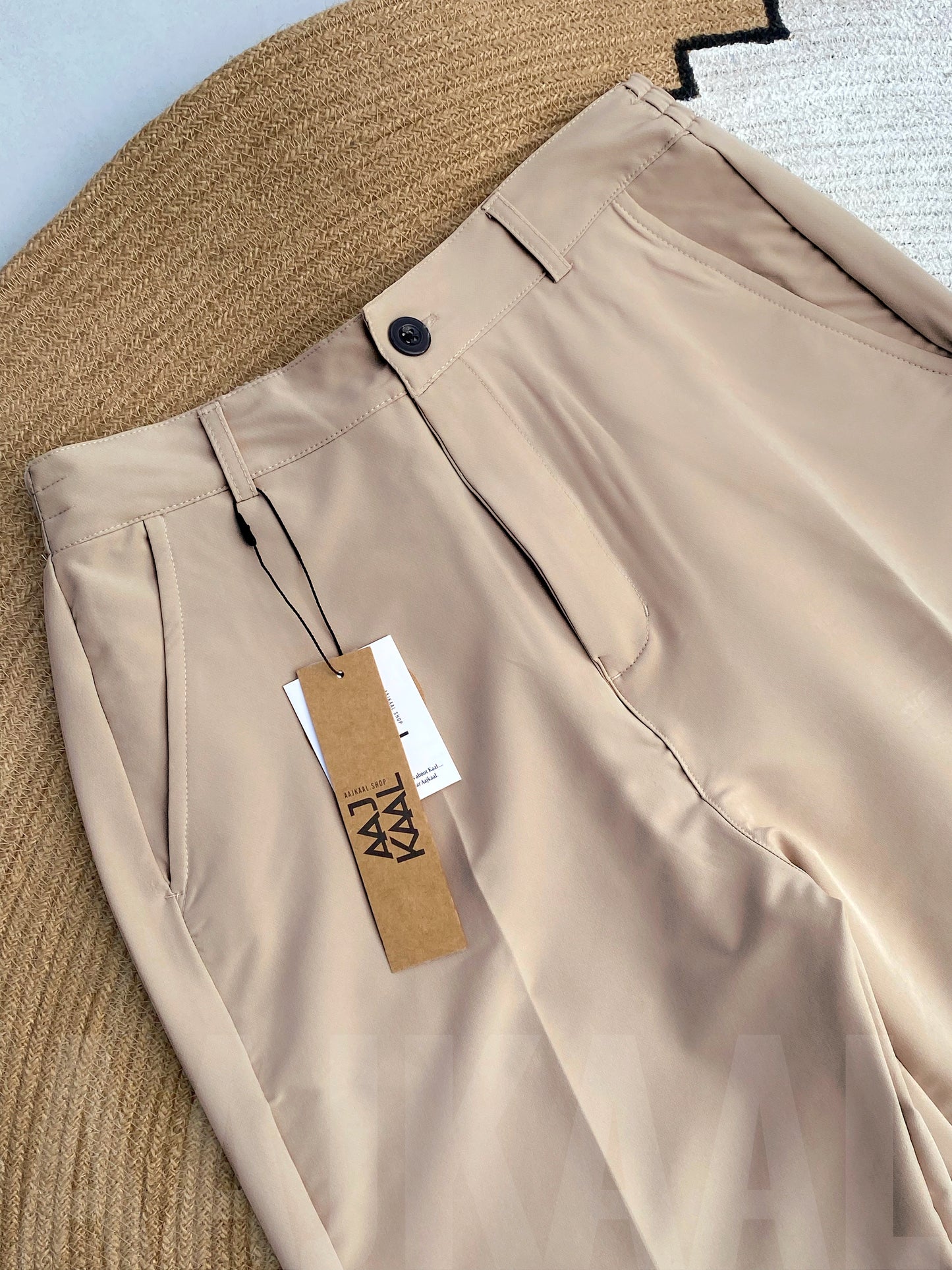Caramel Off-white Baggy Formal Pant
