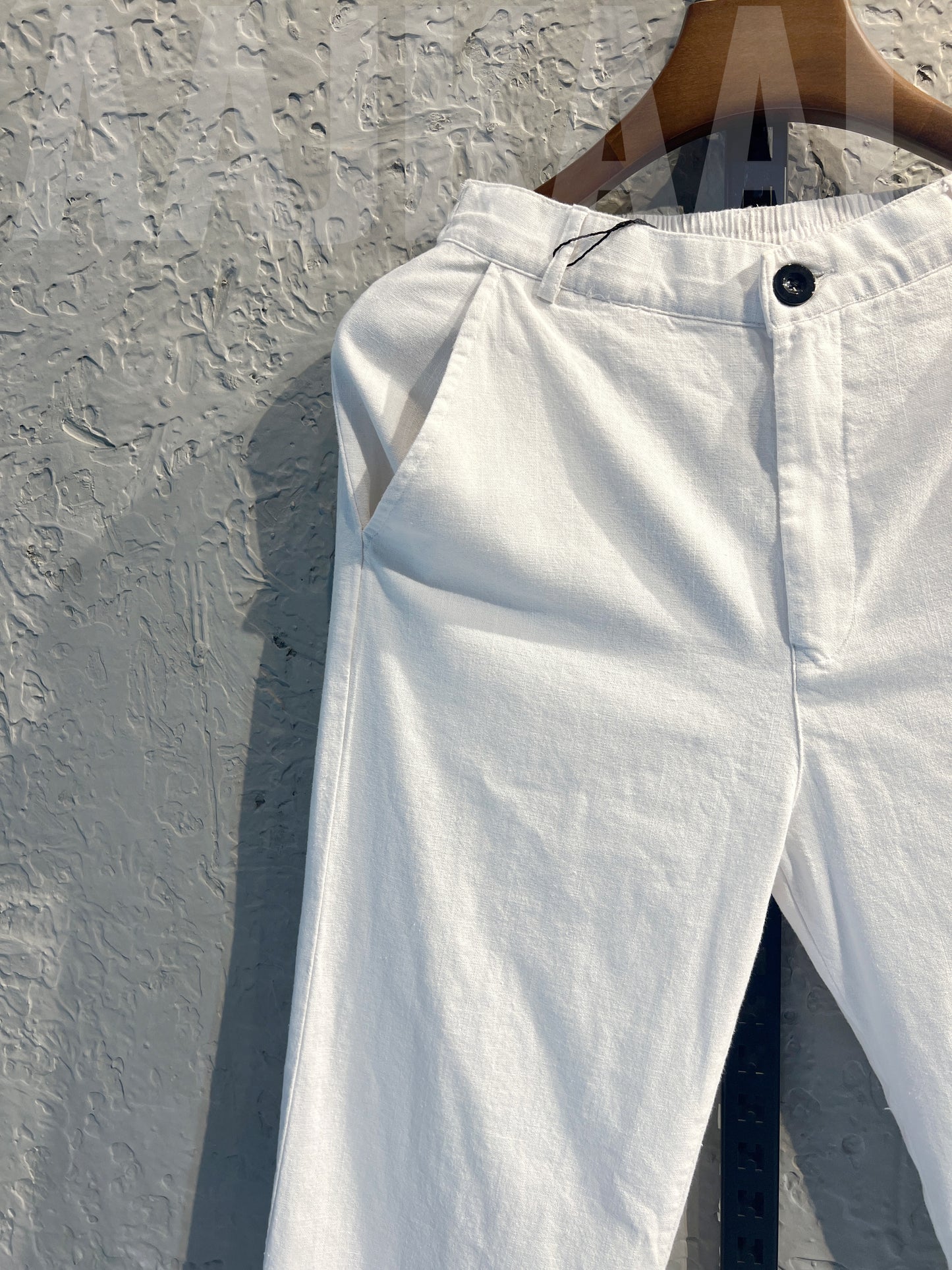 White Linen Baggy Pant