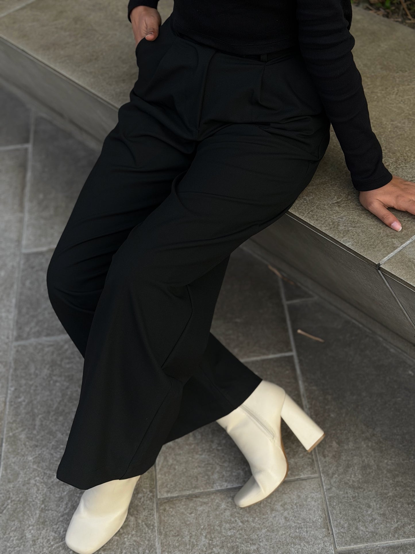 Urban Black High Waist Wide Leg Pant