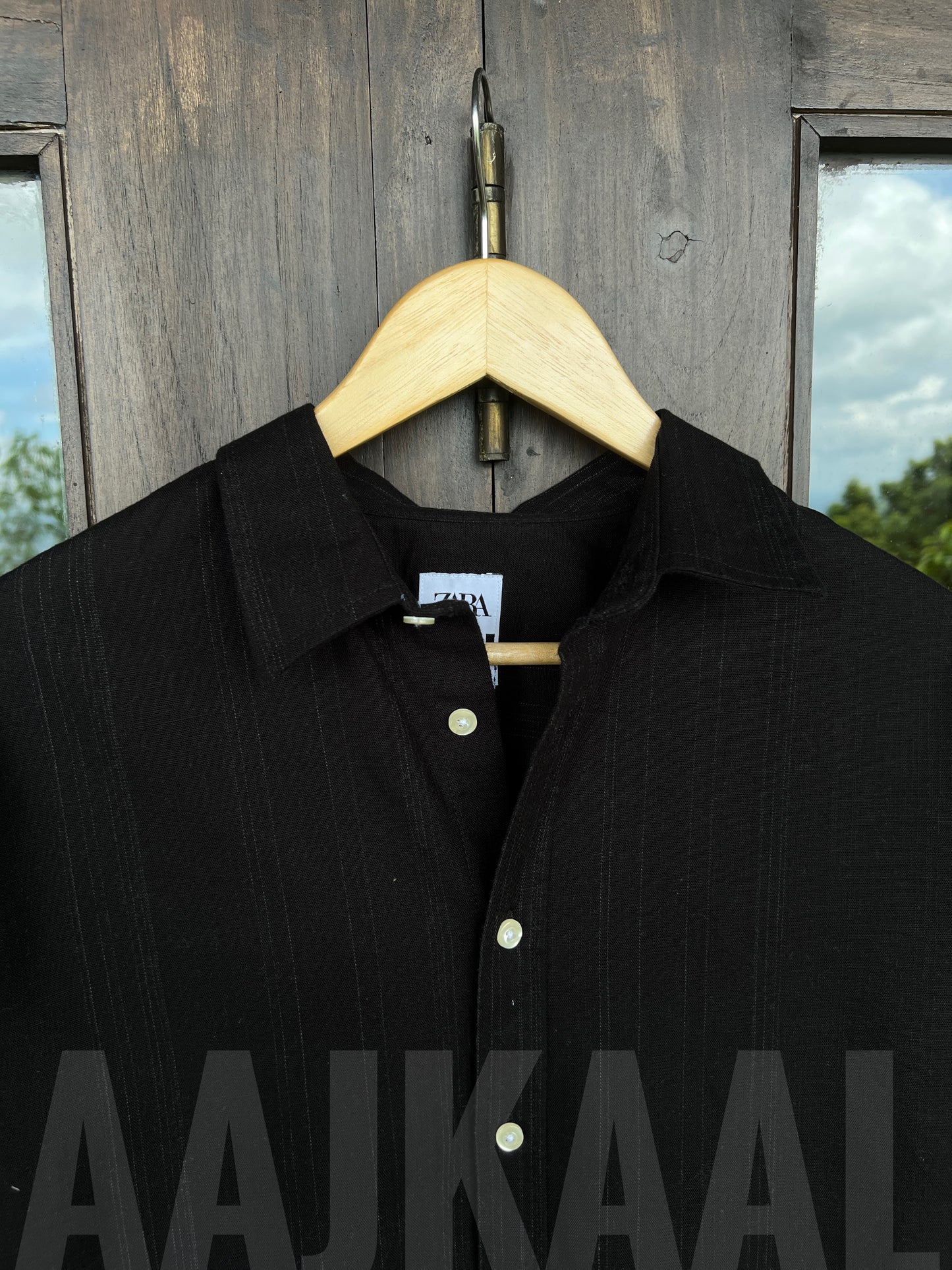 Black Gentle Stripe Full Sleeve Shirt