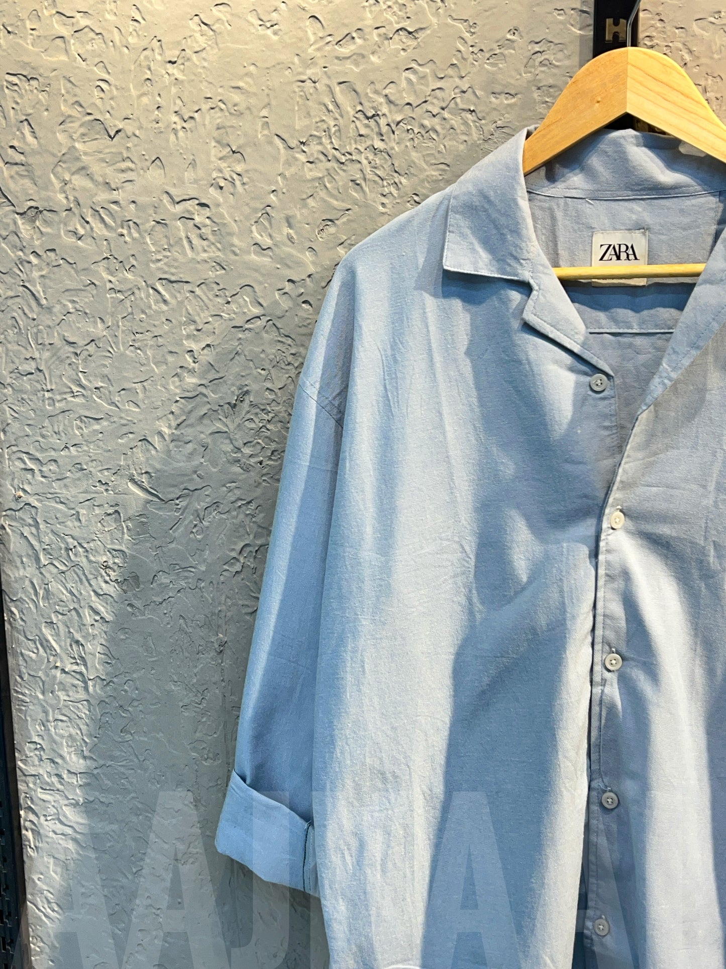 Sky Blue Linen Oversized Shirt