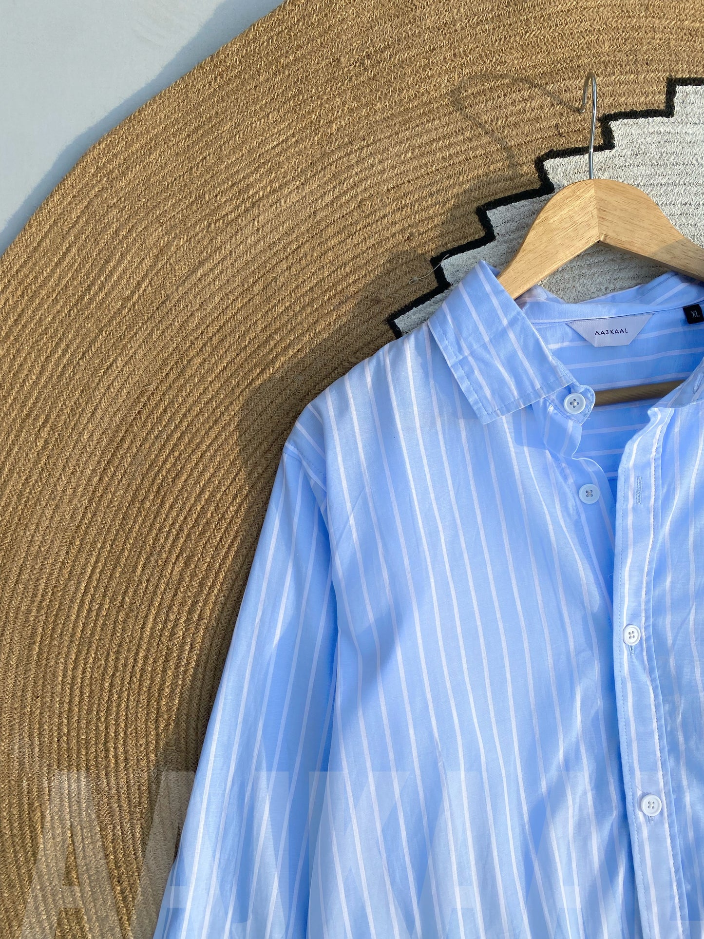 New Fancy Sky Blue Full Sleeve Shirt