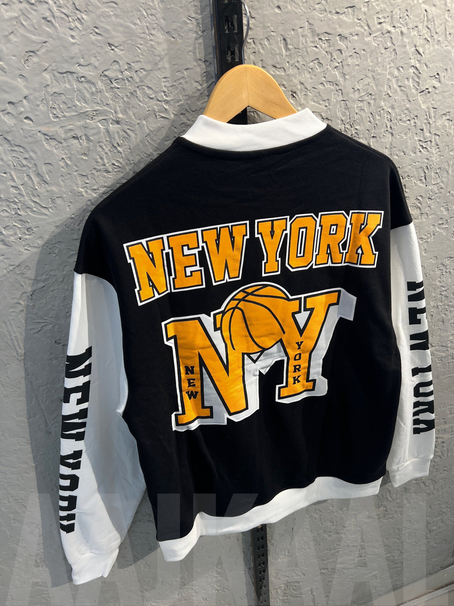 Black Dropshoulder Varsity Jacket