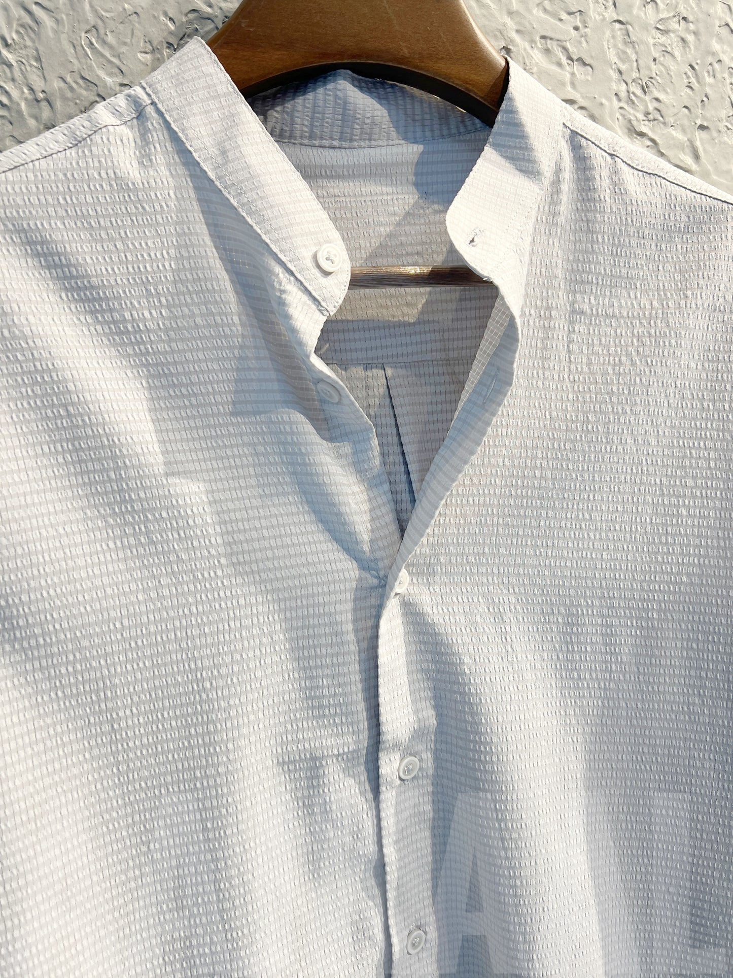 Offwhite Band Collar Full Sleeve Shirt