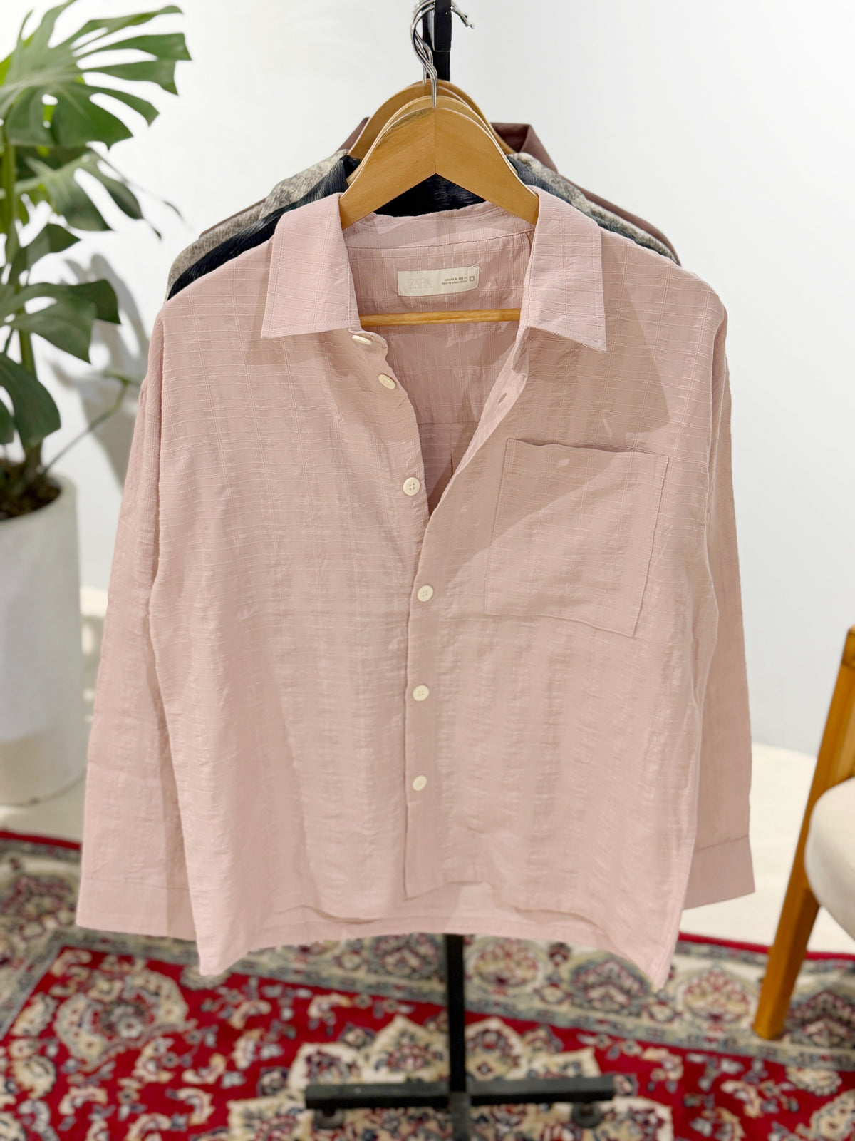 The Drape Shirt - Powder Pink