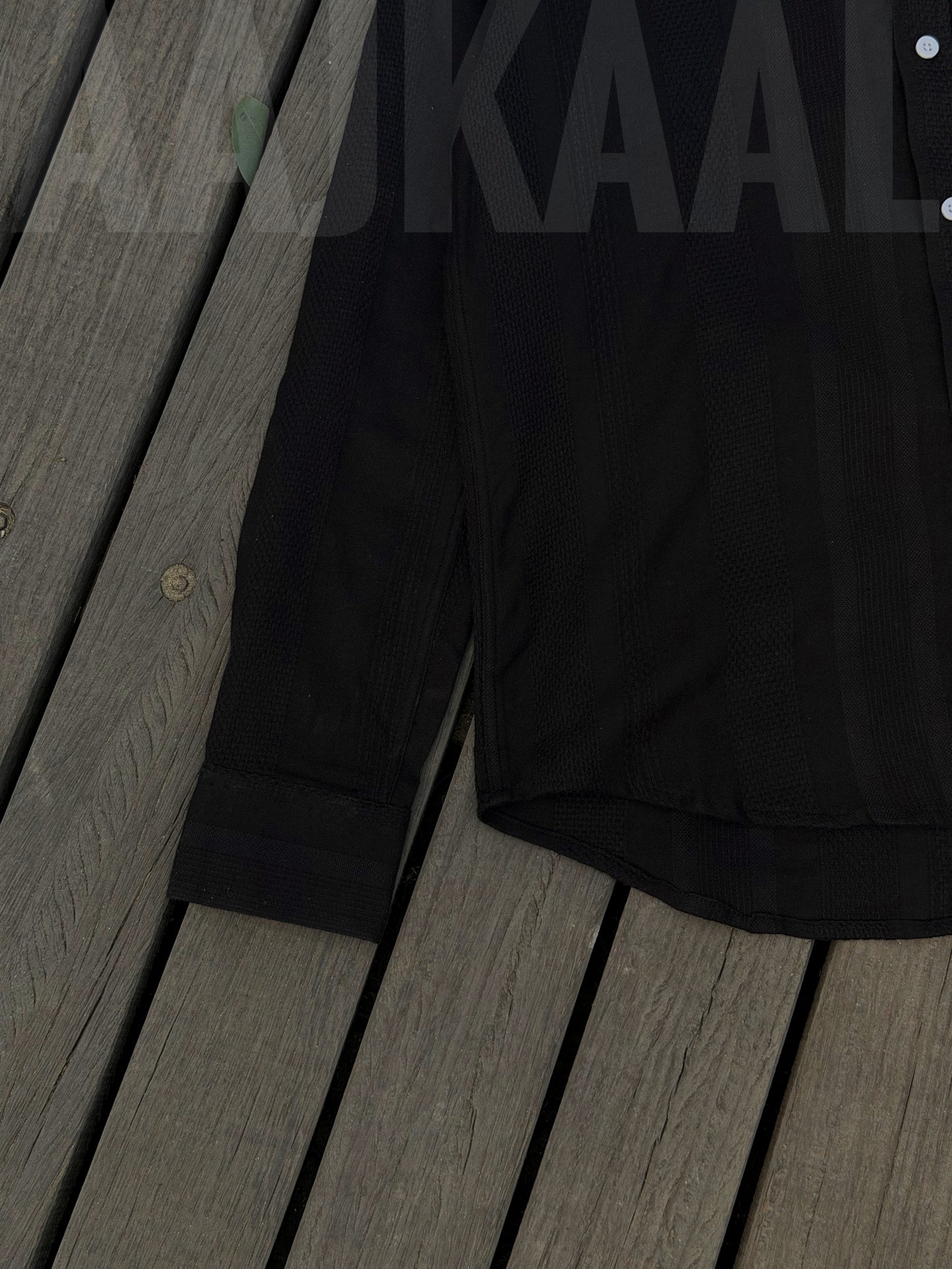 Textured Black Full Sleeve Shirt