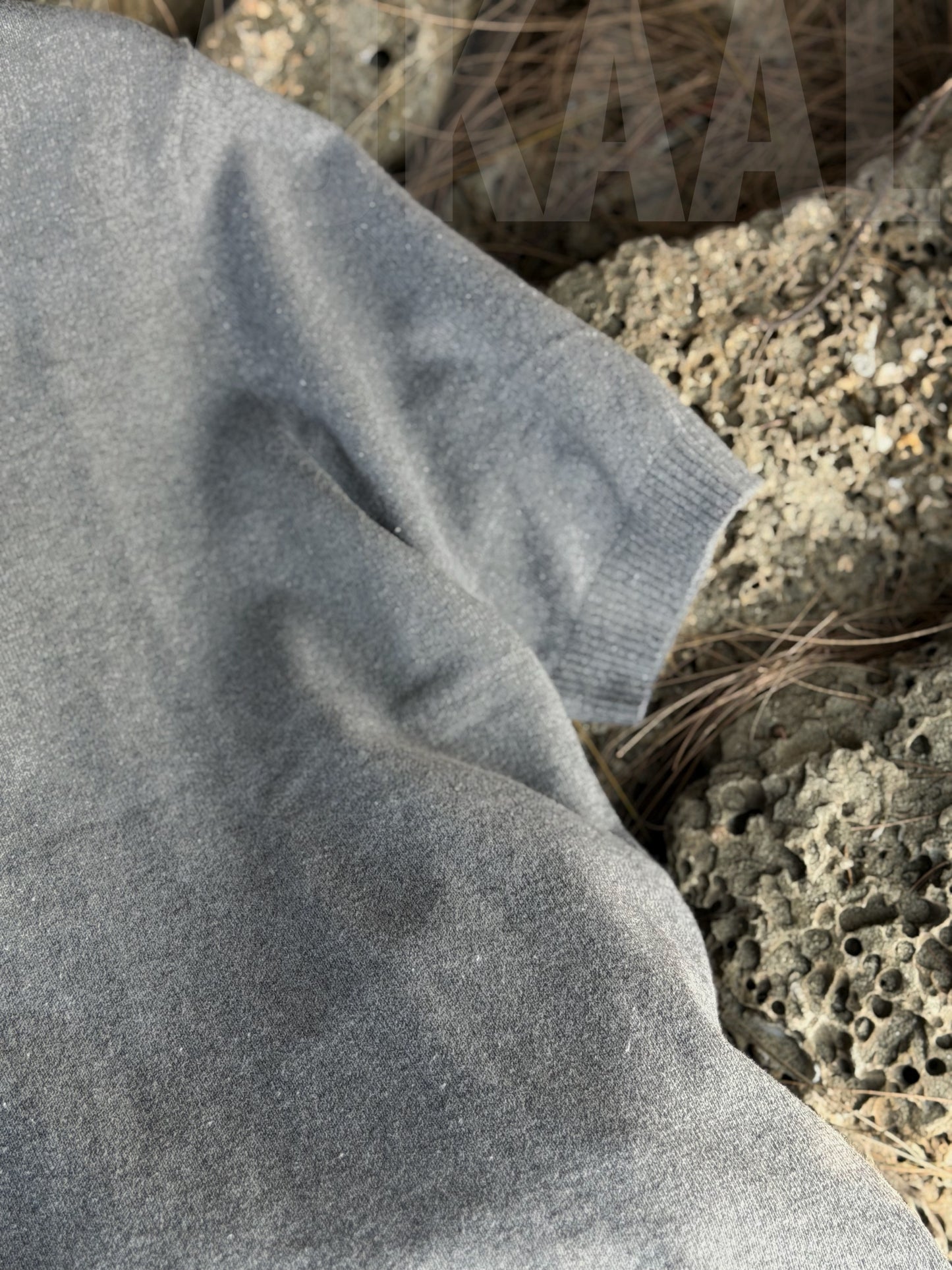 Aajkaal Dark Grey Everyday Knitted Polo