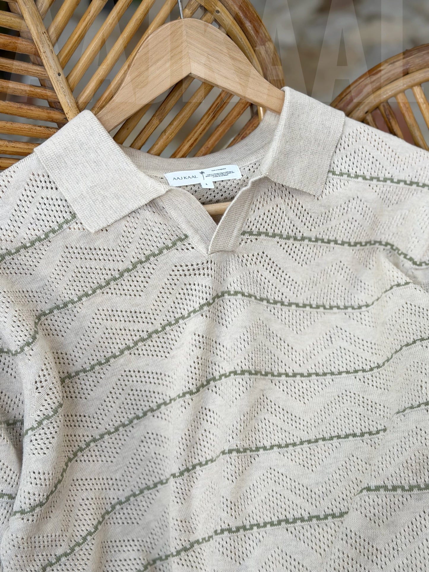 Off-white Zigzag Knitted Polo
