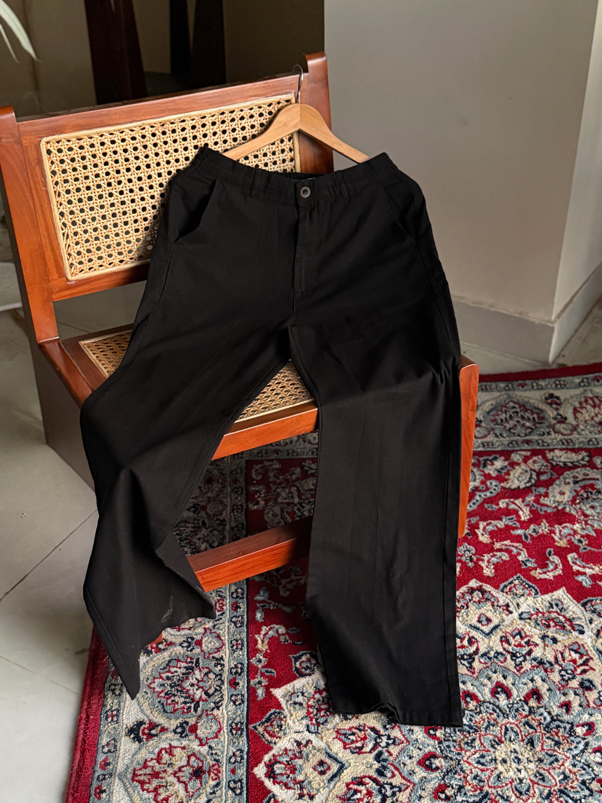 Black Linen Baggy Pant