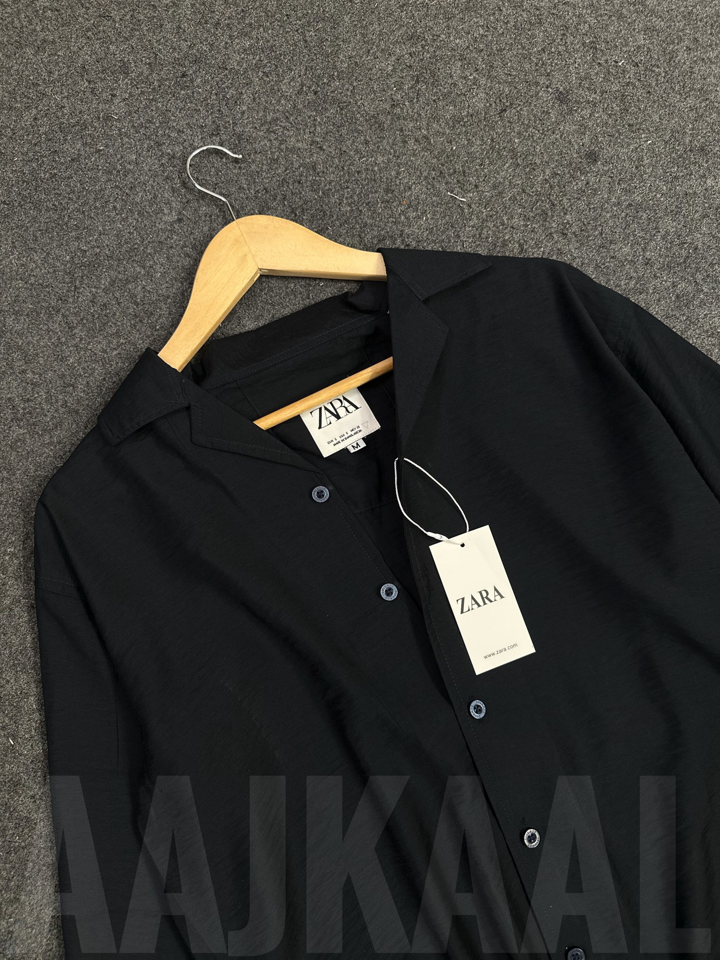 Blueish Black Oversized Full Sleeve Shirt