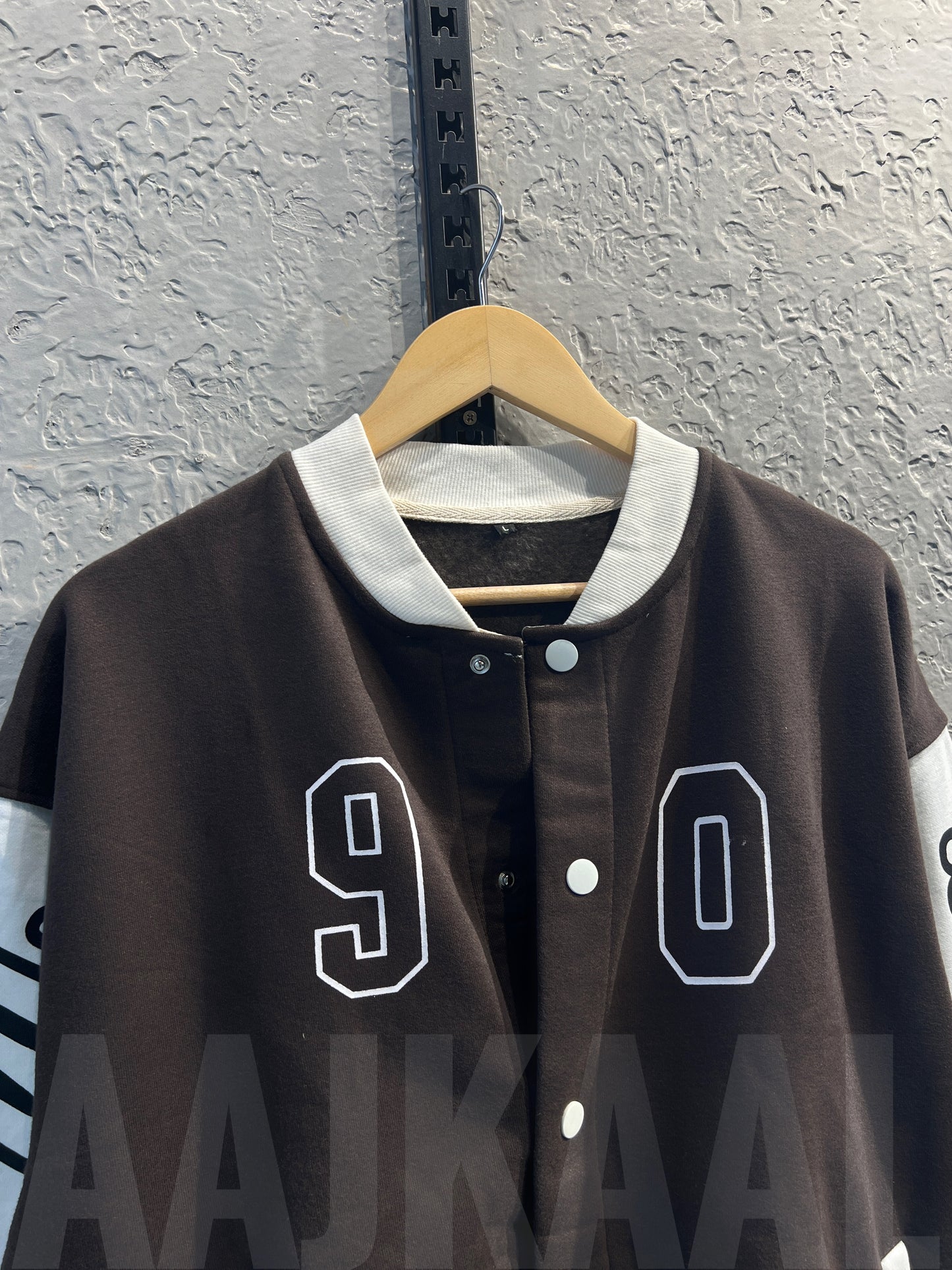 Coffee Dropshoulder Varsity Jacket