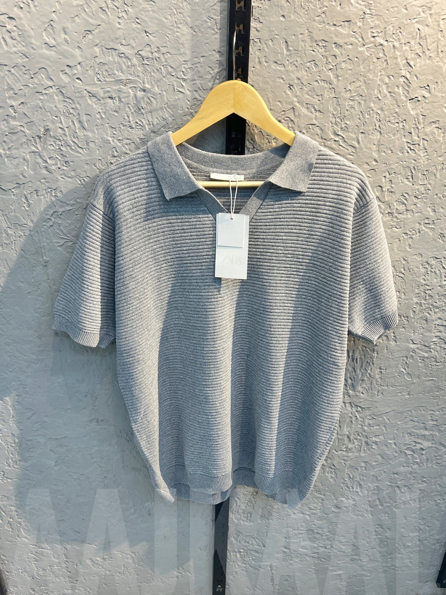 Aajkaal Grey Knitted Polo Shirt