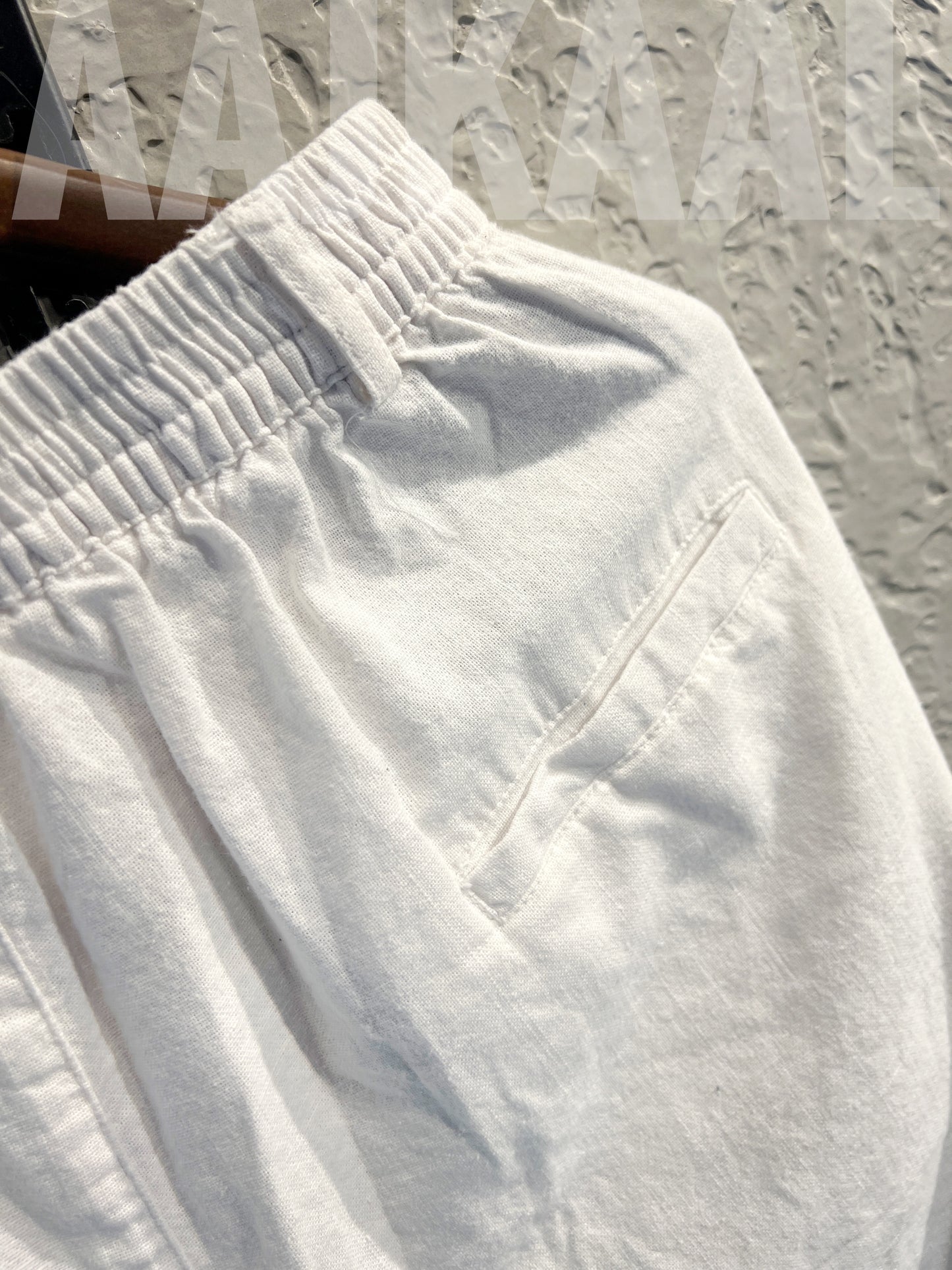 White Linen Baggy Pant