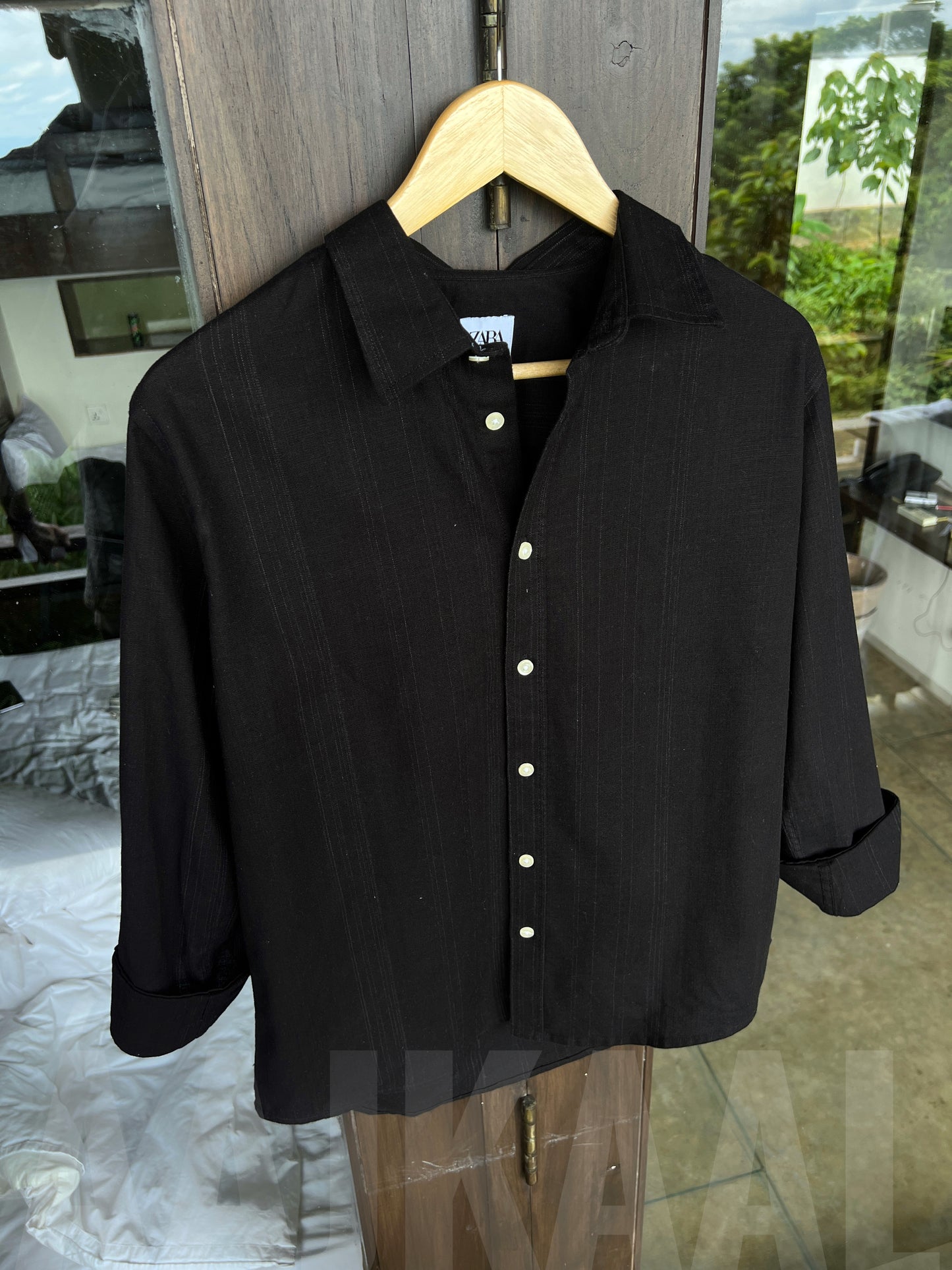 Black Gentle Stripe Full Sleeve Shirt