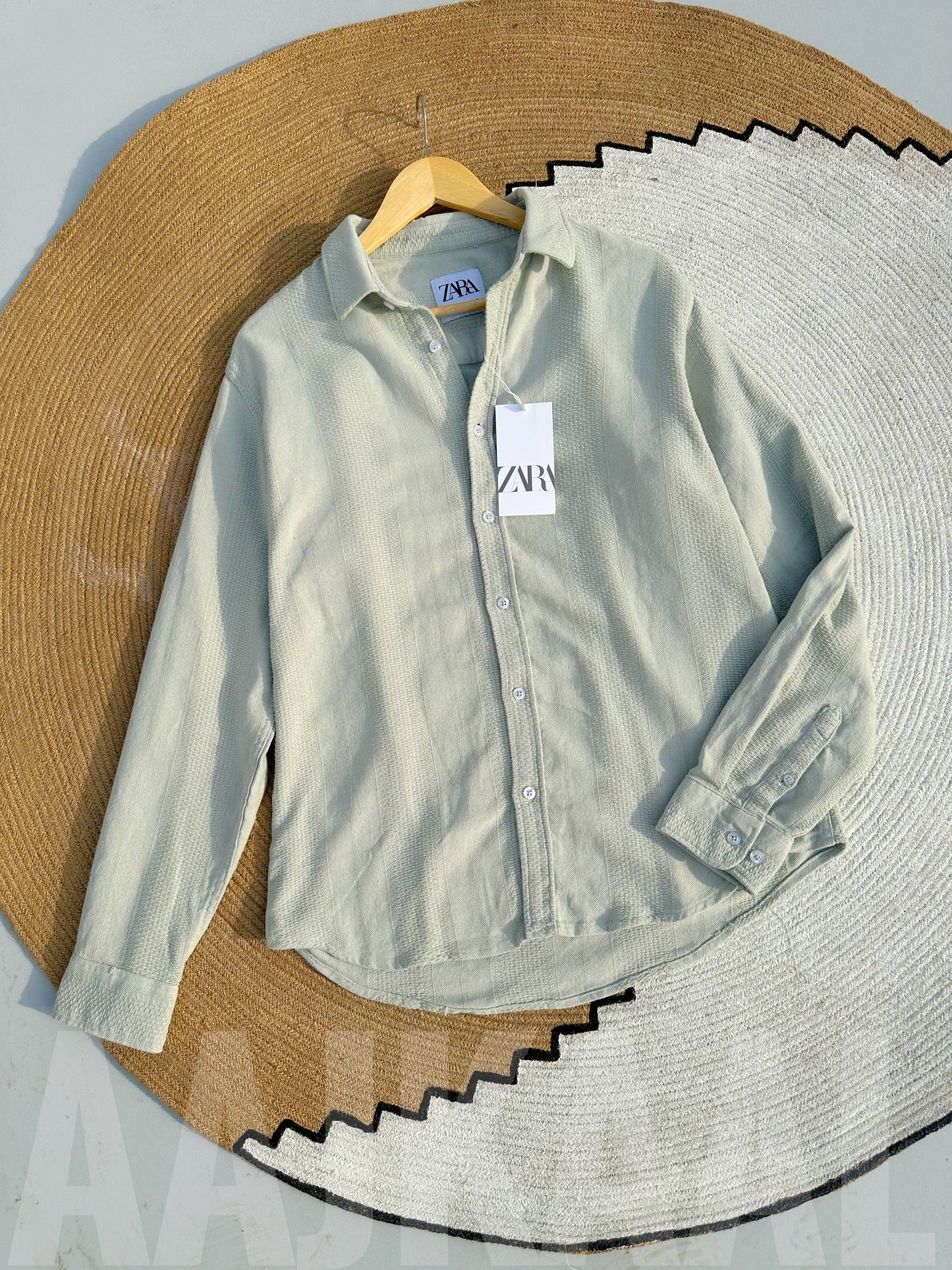 Textured Olive Full Sleeve Shirt
