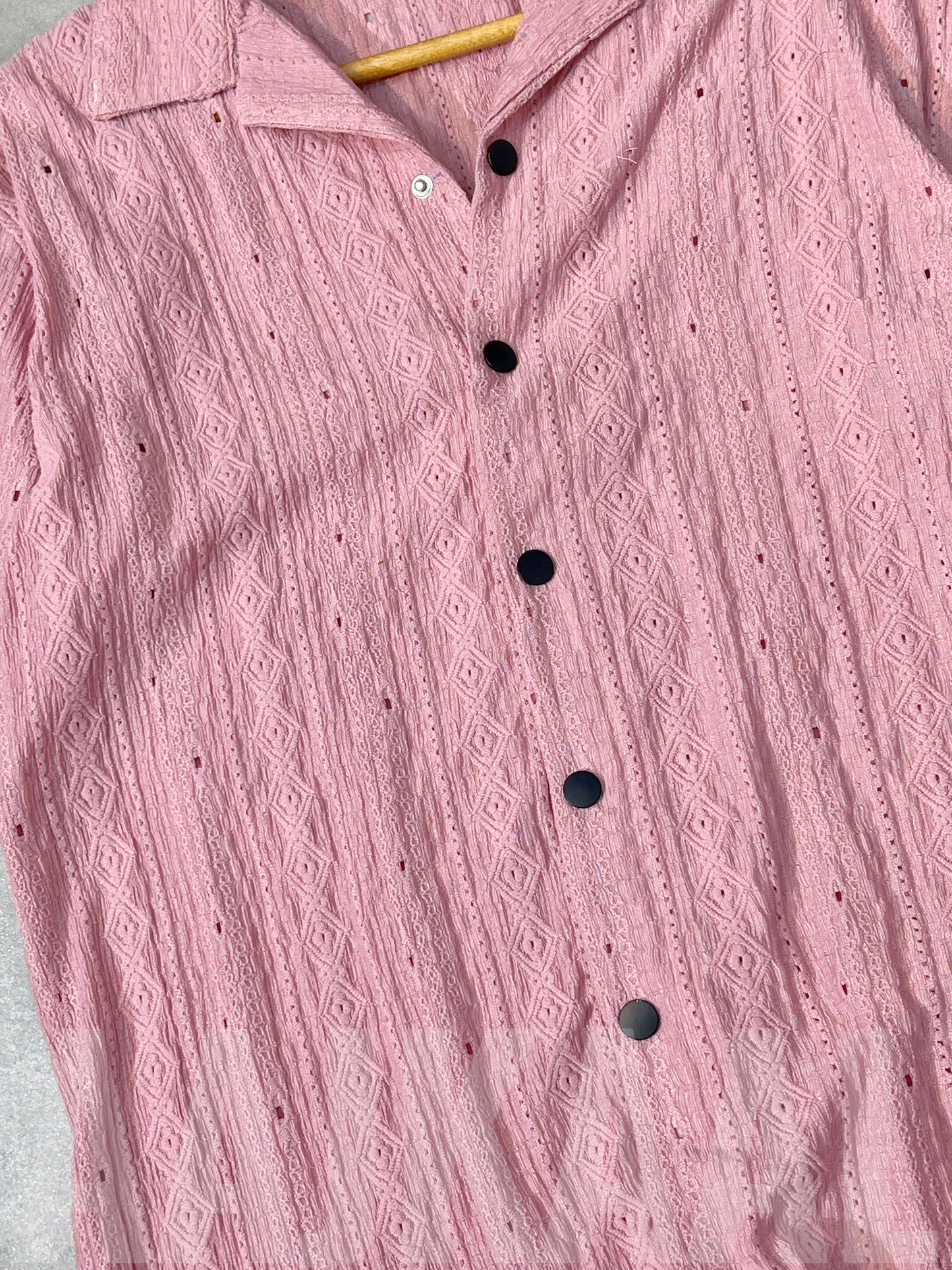 Peach Pink Oversized Cuban Shirt