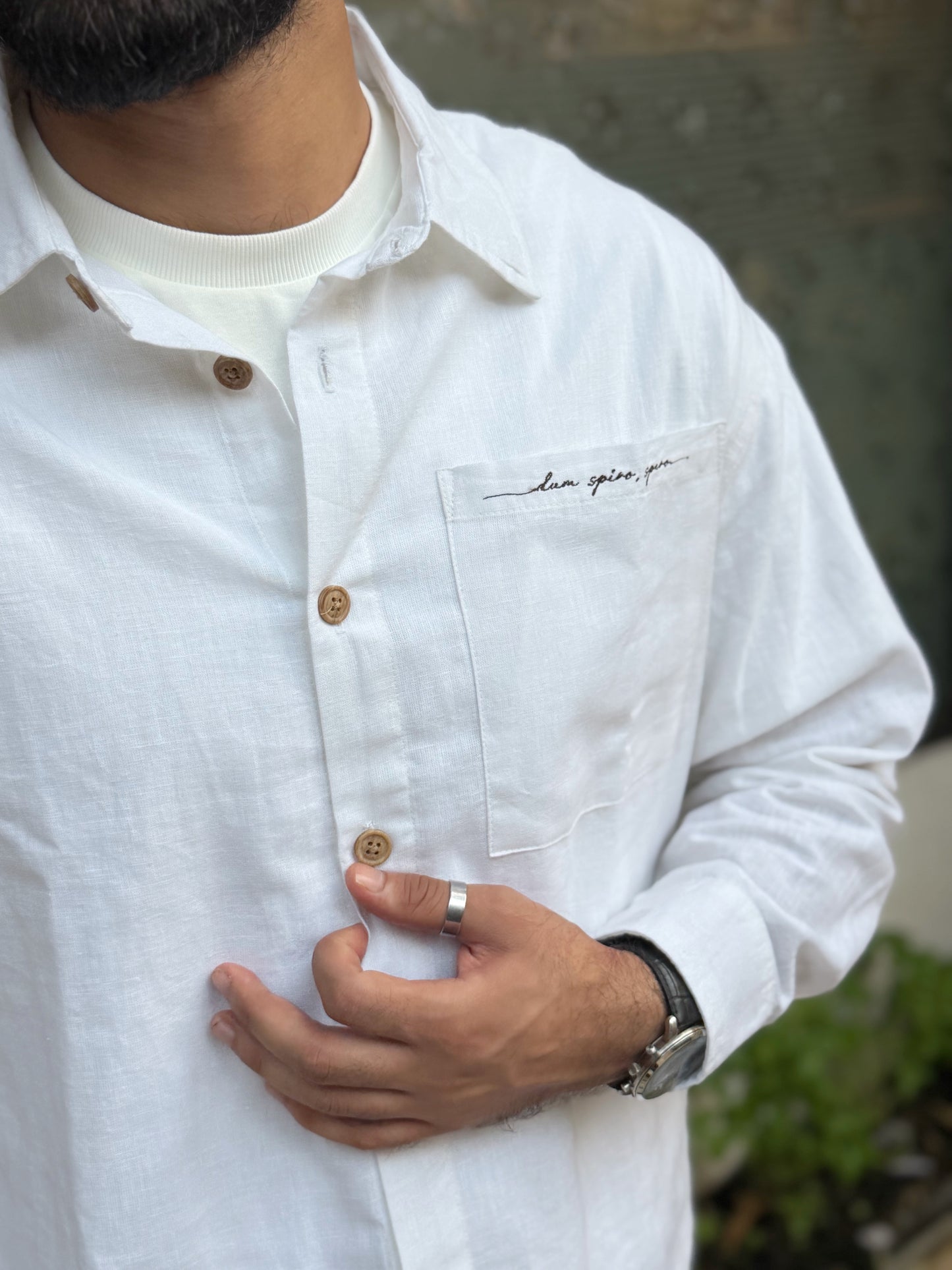 Aajkaal White Embroidery Boxy Shirt