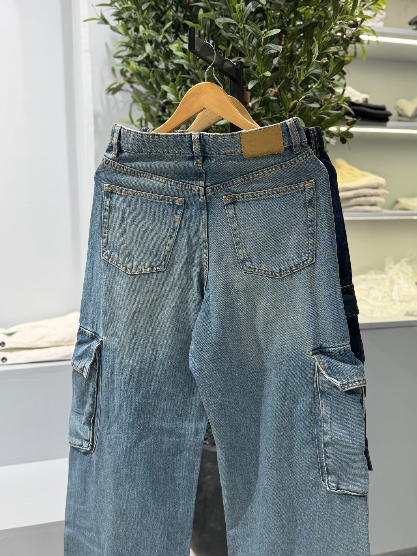 Aajkaal Skyline Wide-Leg Cargo Denim