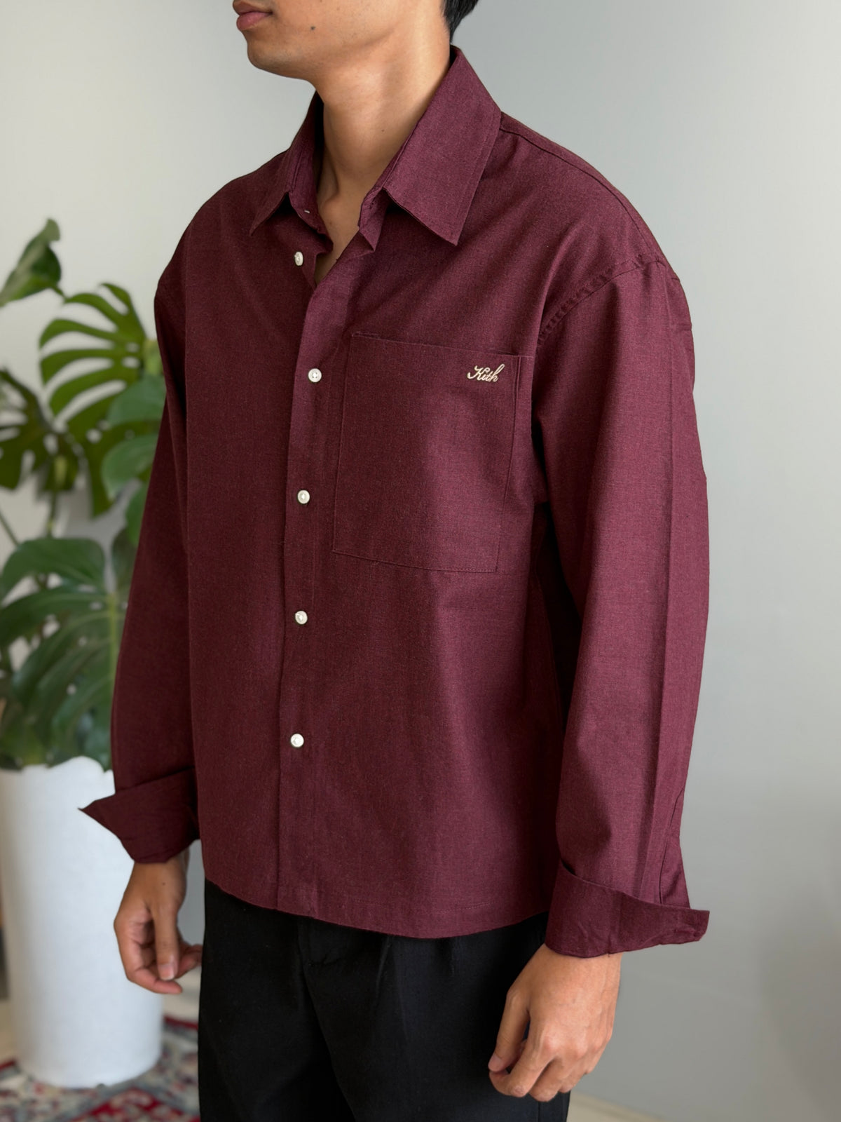 Aajkaal Flannel Shacket - Dark Maroon