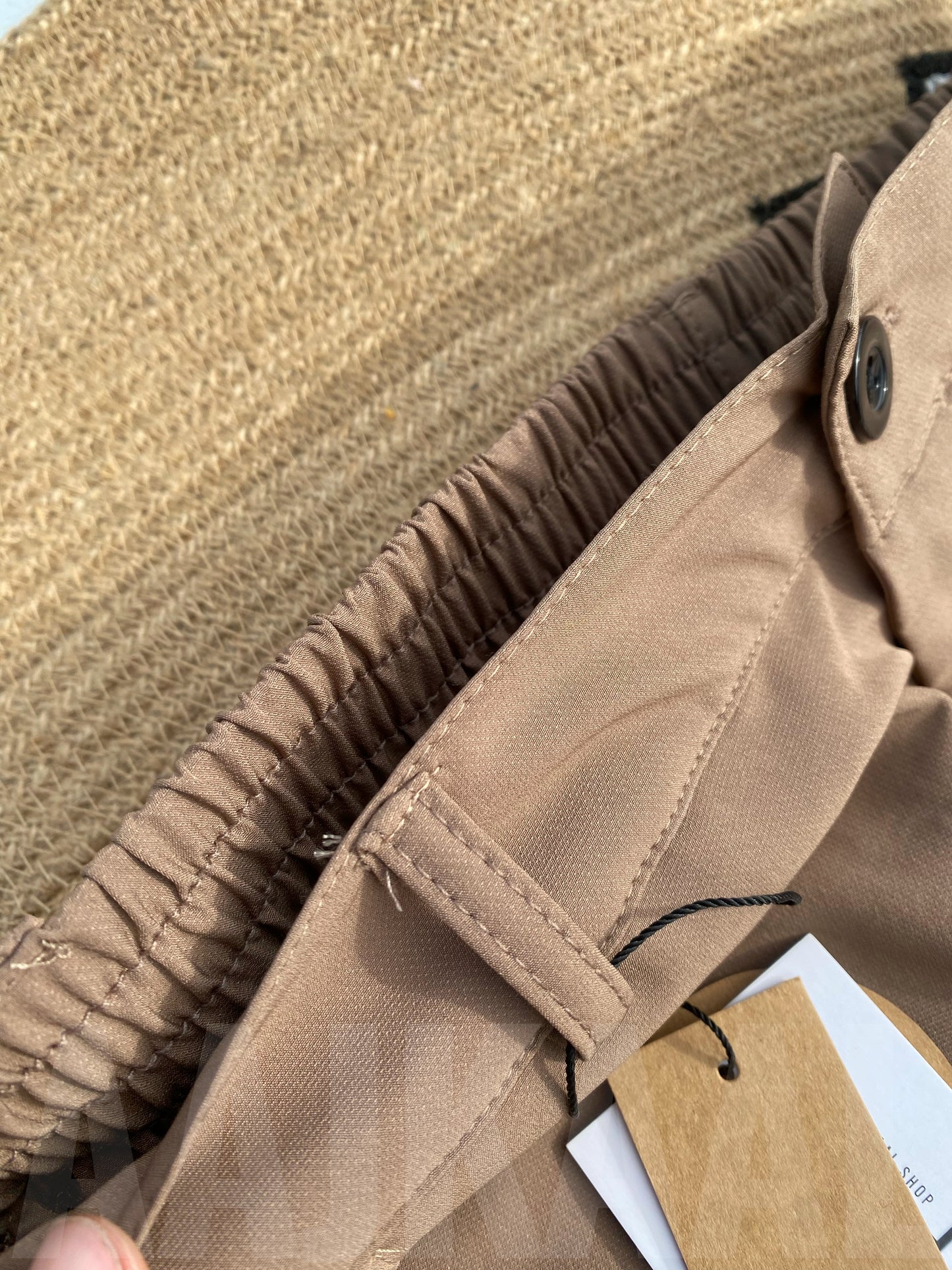 Beige Baggy Formal Pant