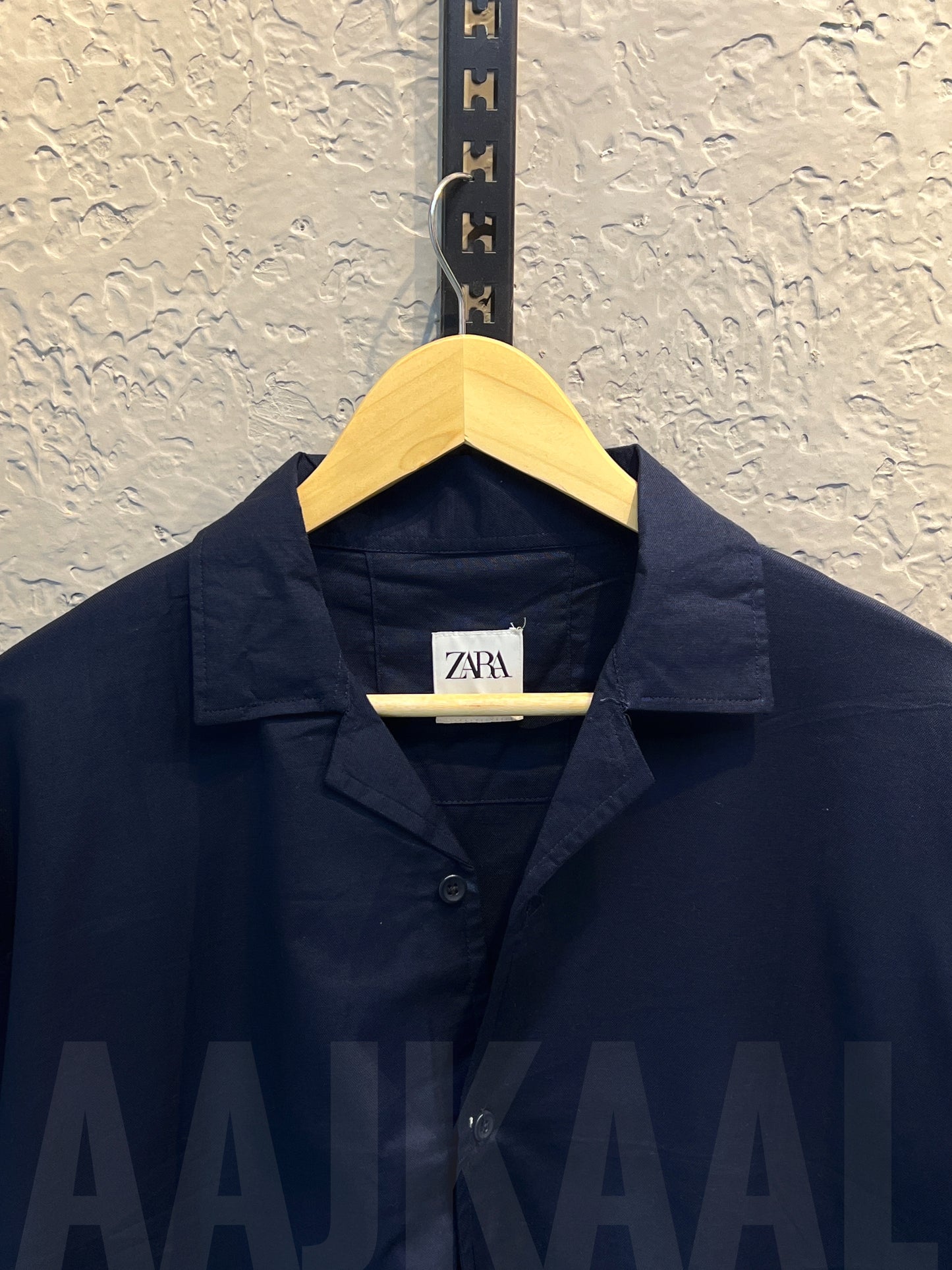 Navy Blue Linen Oversized Shirt