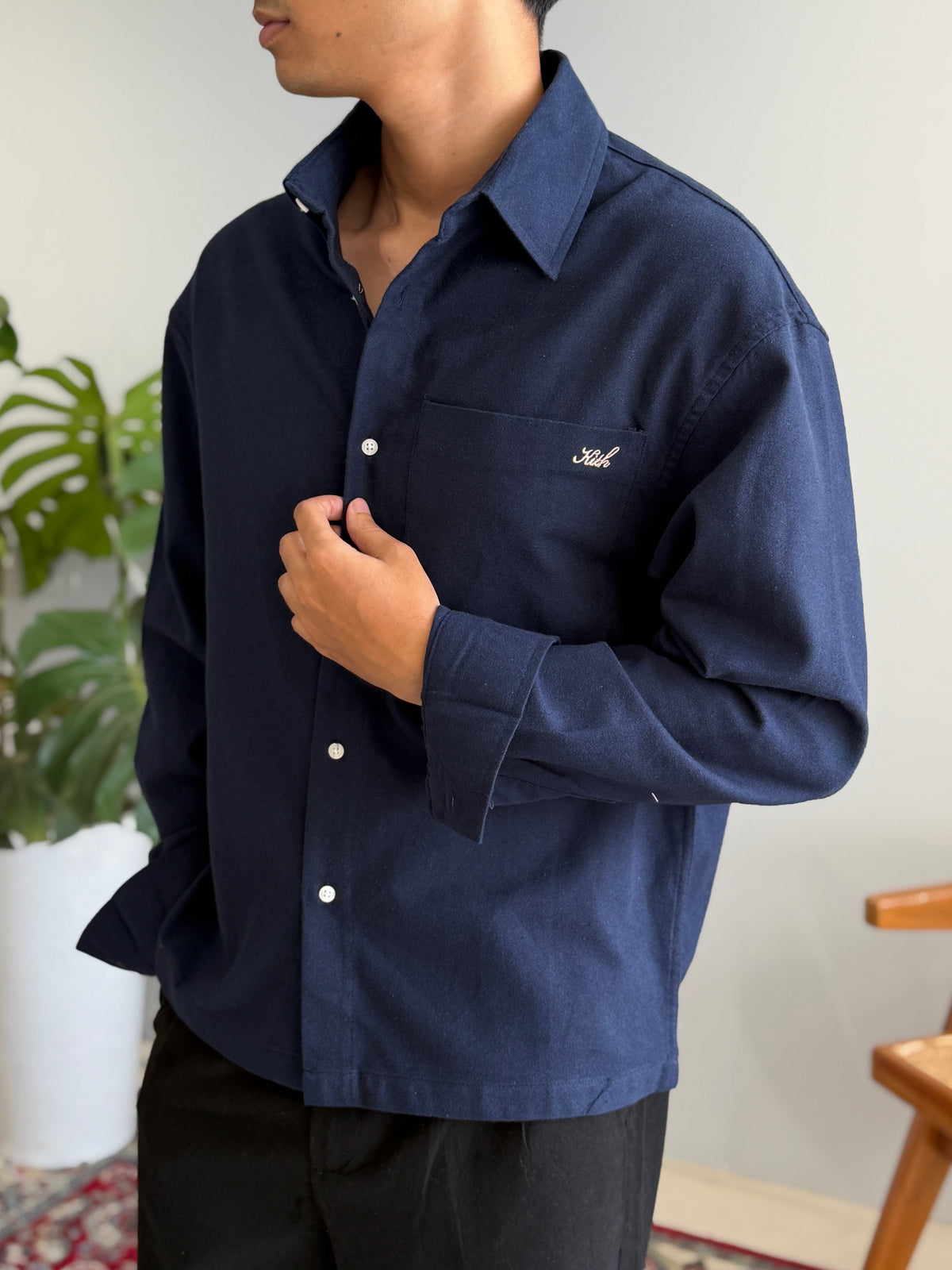 Aajkaal Flannel Shacket - Midnight Navy