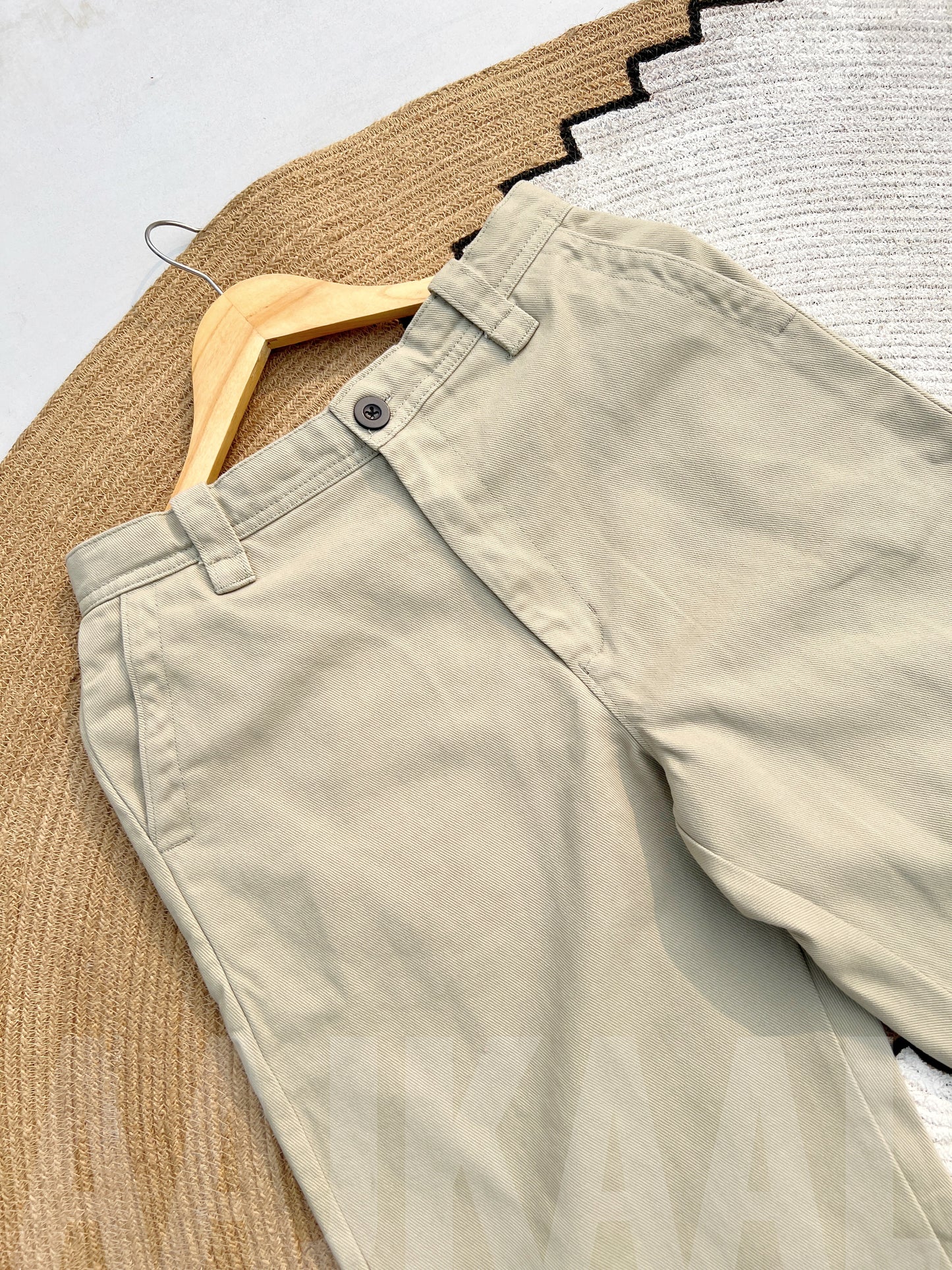Olive Structured Baggy Gabardine Pant