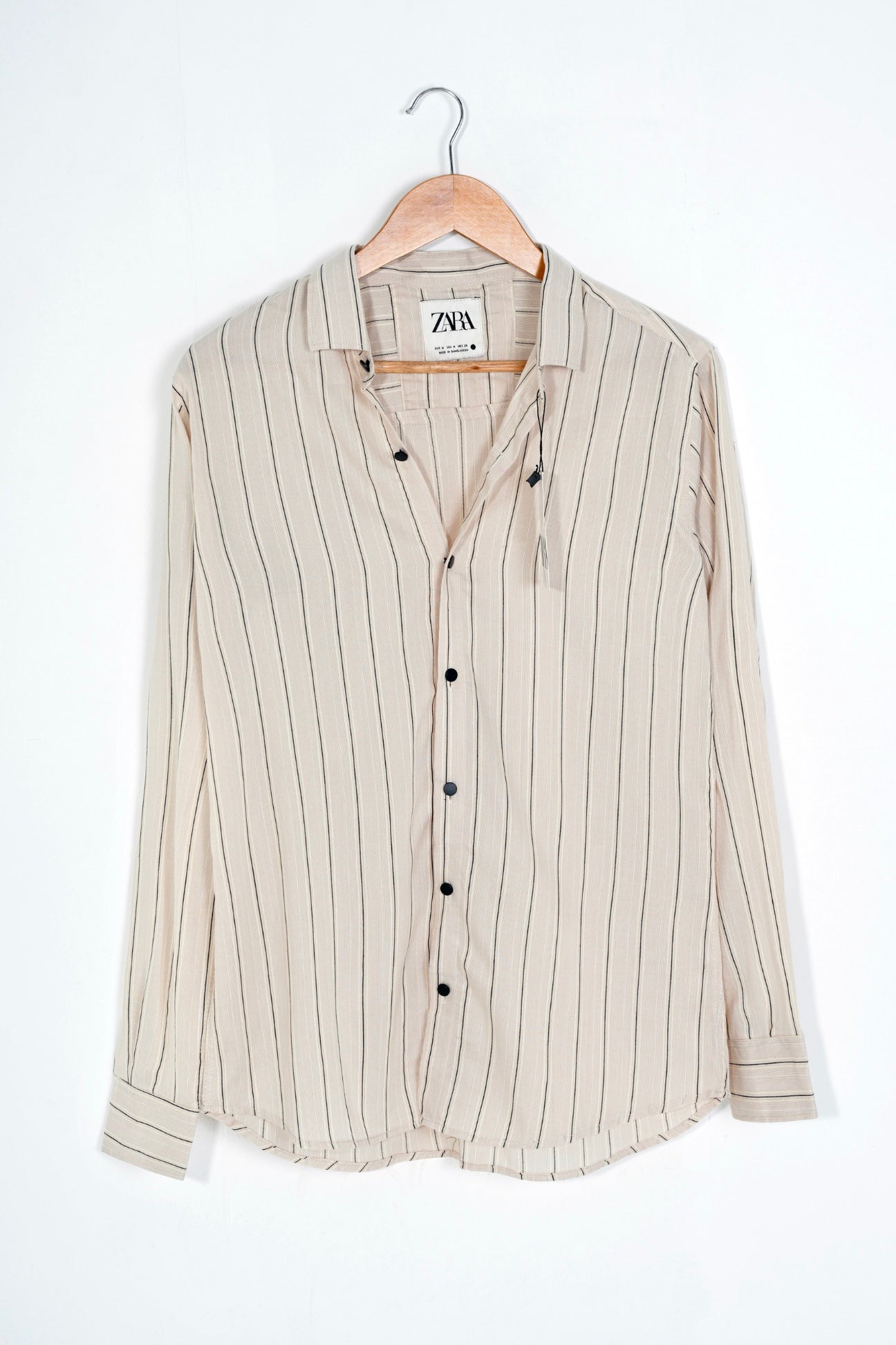 Cream Stripe Regular Full Sleeve Shirt