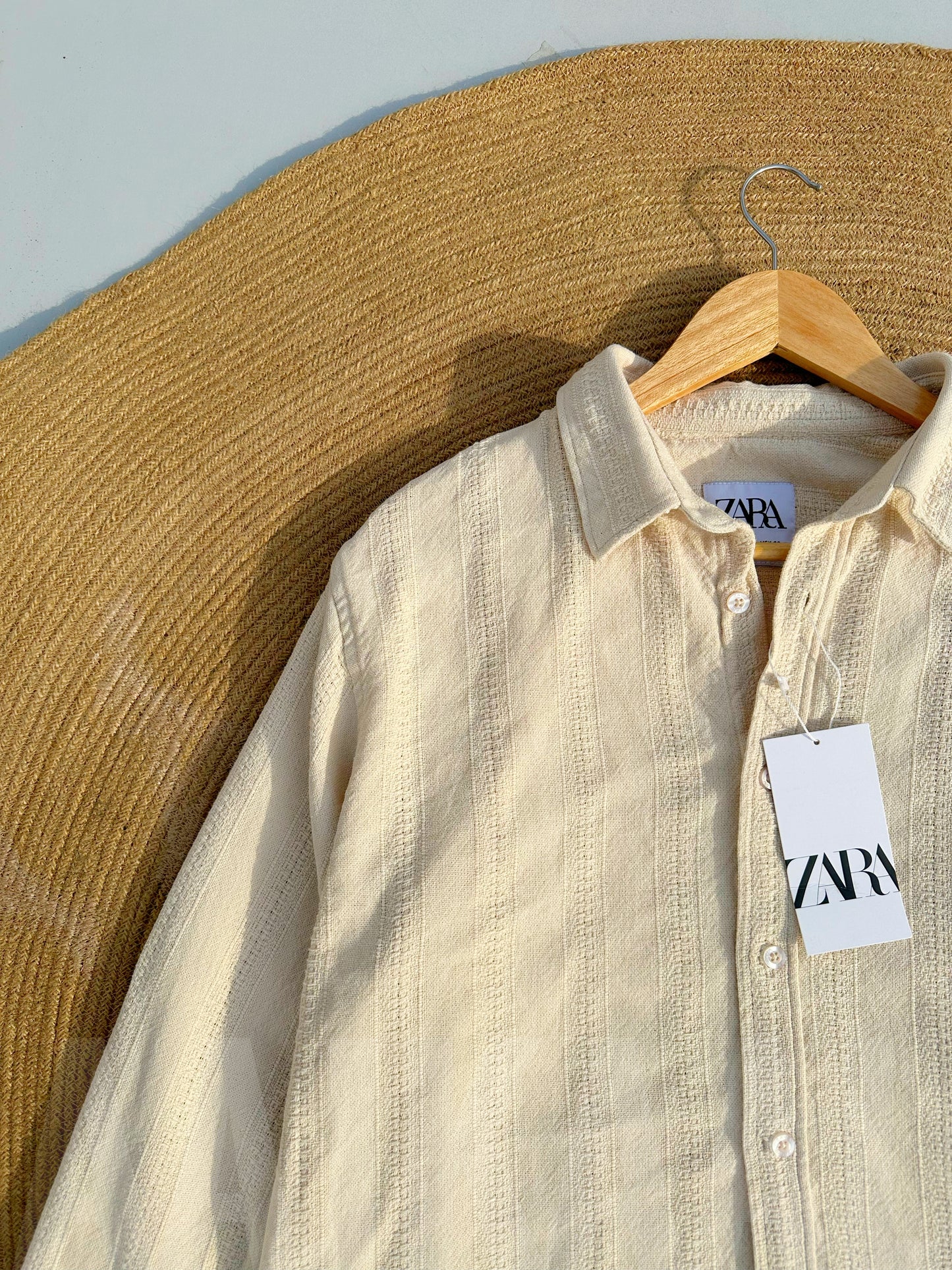 Textured Off-white Full Sleeve Shirt