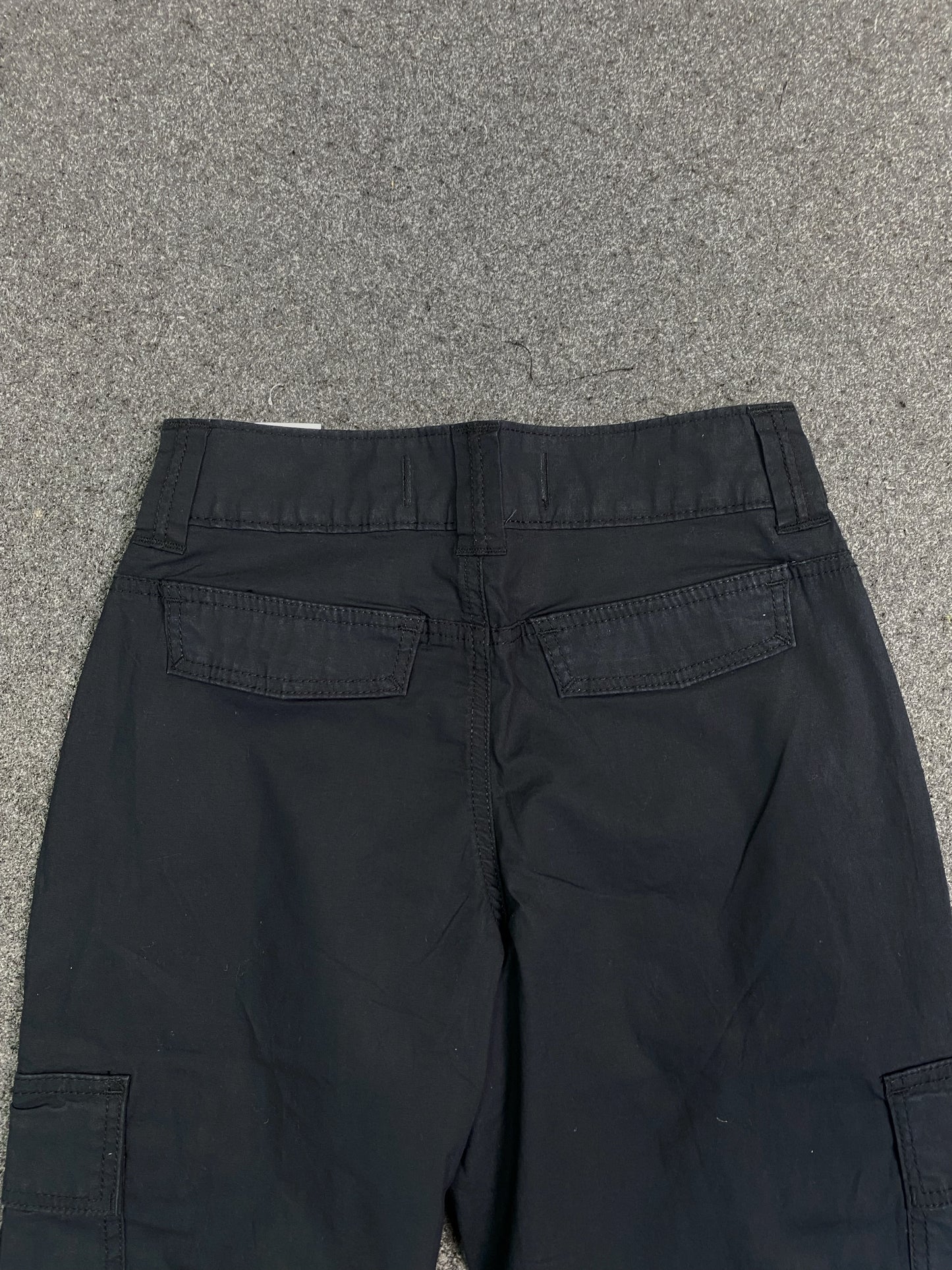 Faded Black Gabardine Cargo Pants