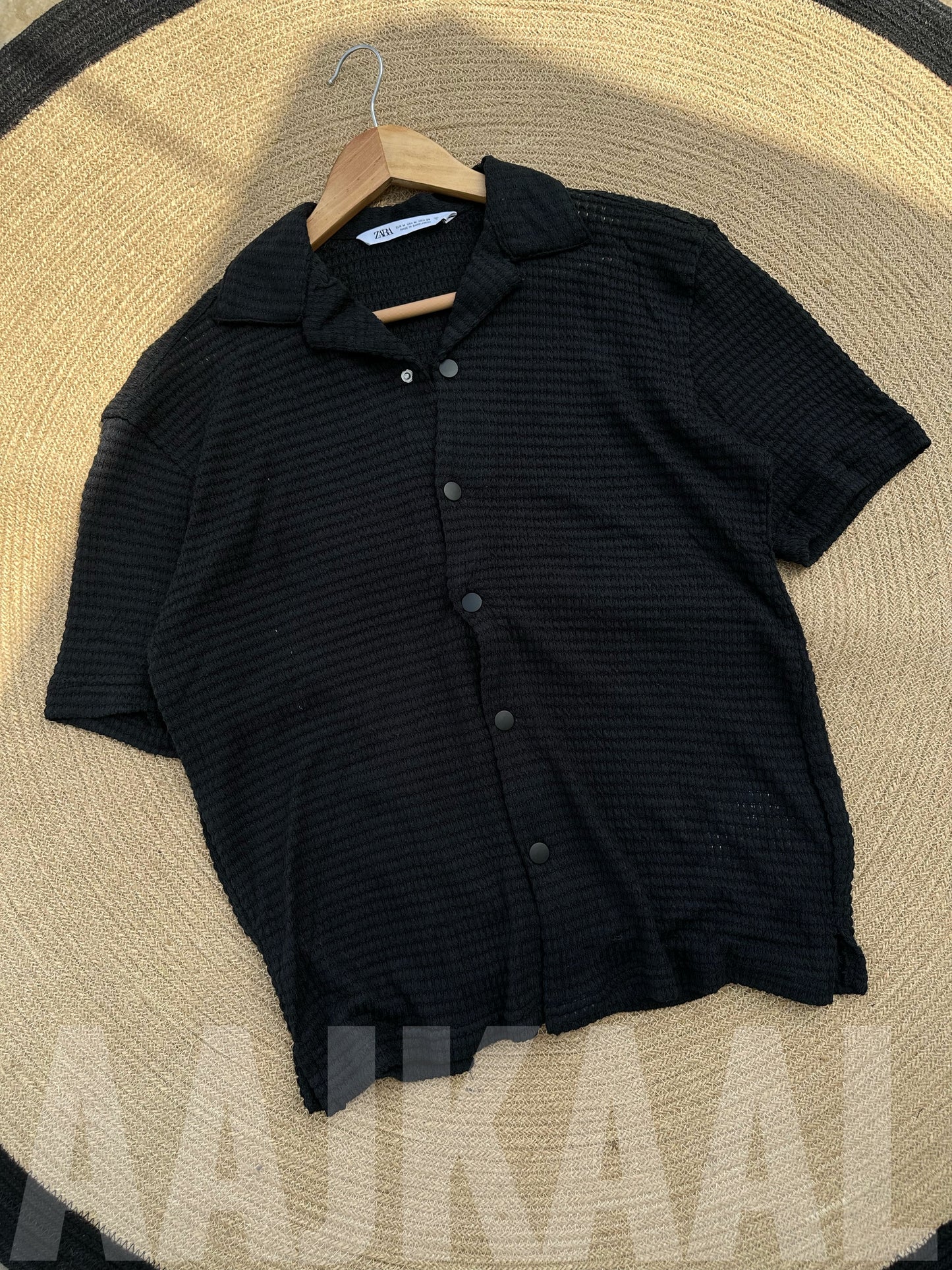 Black Oversized Cuban Shirt