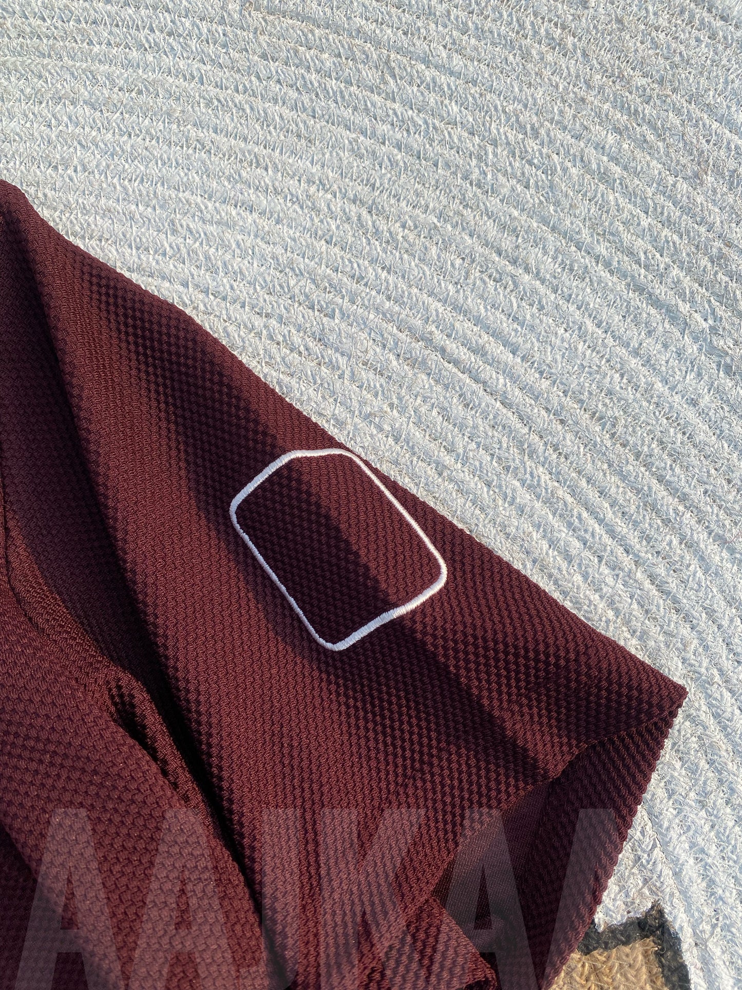 Dark Maroon Embroidered Dropshoulder Polo